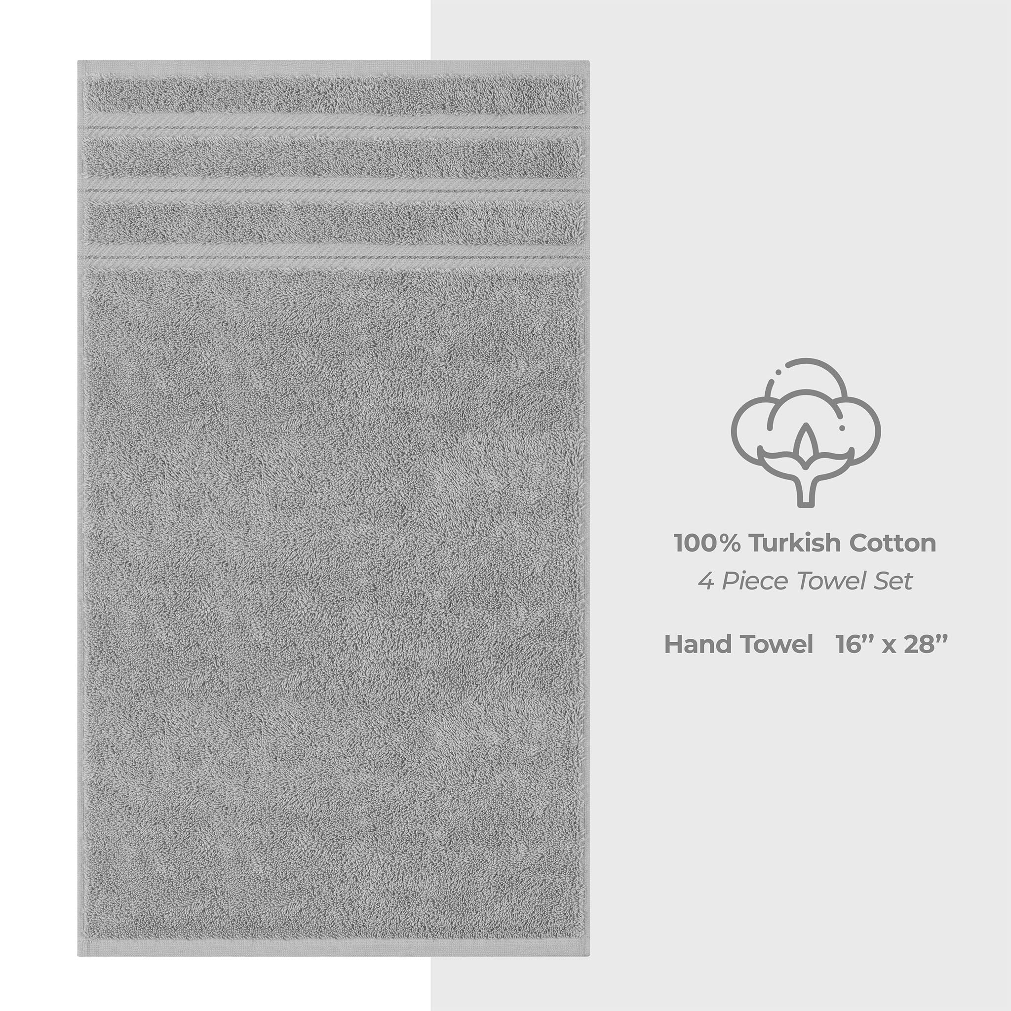 American-softlinen 100% Turkish Cotton 4 Pack Hand Towel Set Wholesale rockridge-gray-4