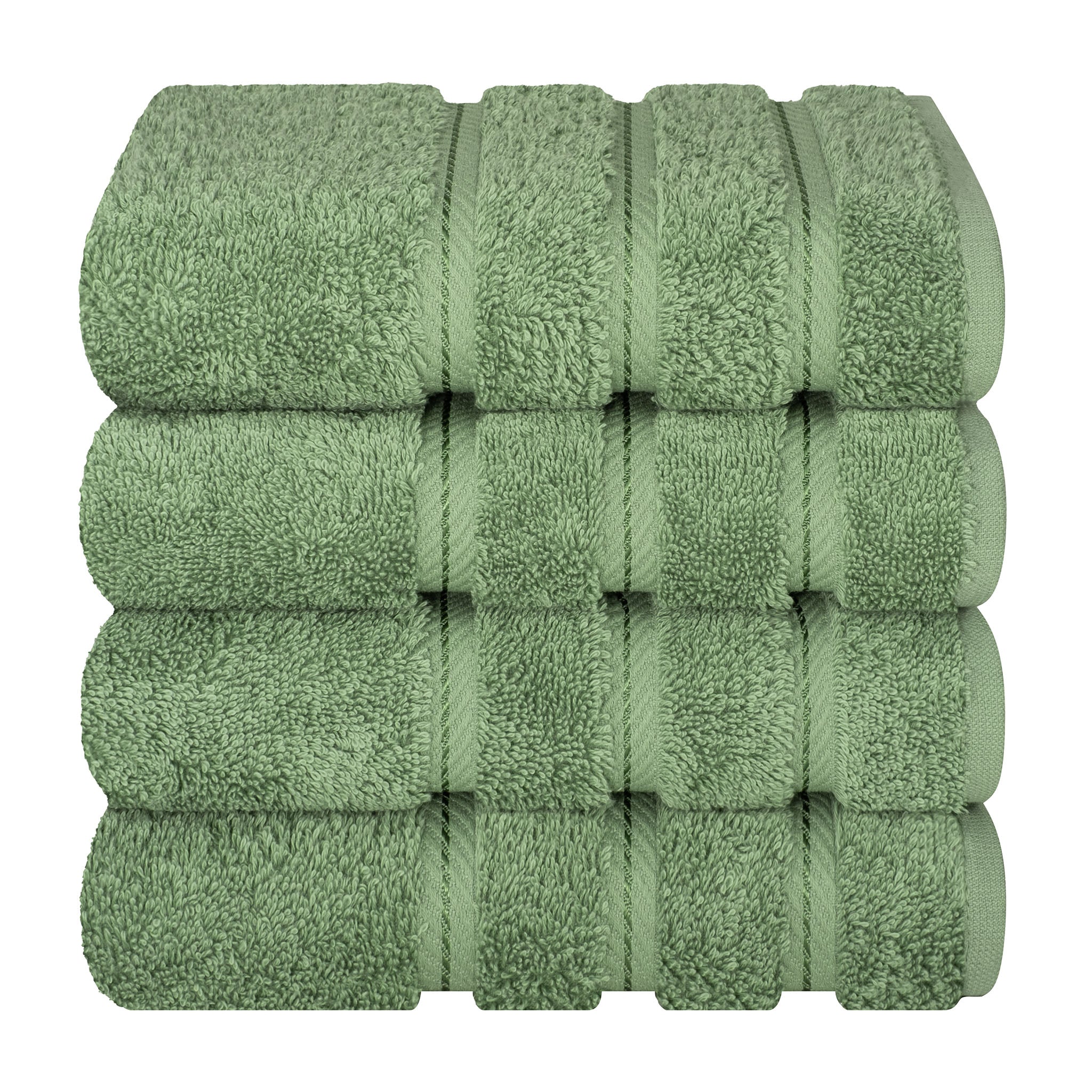 American-softlinen 100% Turkish Cotton 4 Pack Hand Towel Set Wholesale sage-green-7