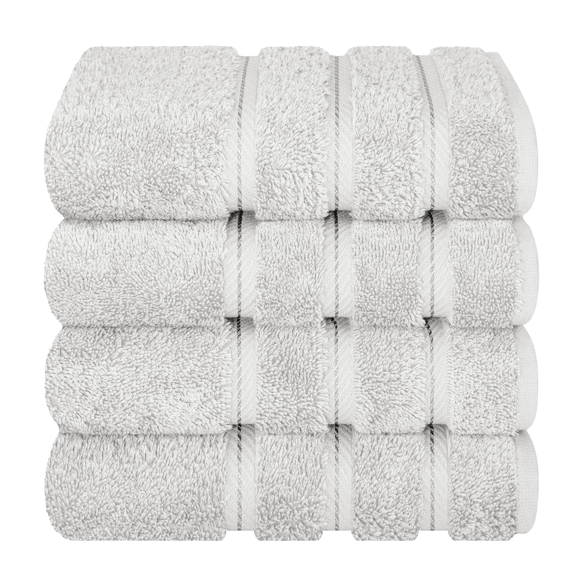 American-softlinen 100% Turkish Cotton 4 Pack Hand Towel Set Wholesale silver-gray-7
