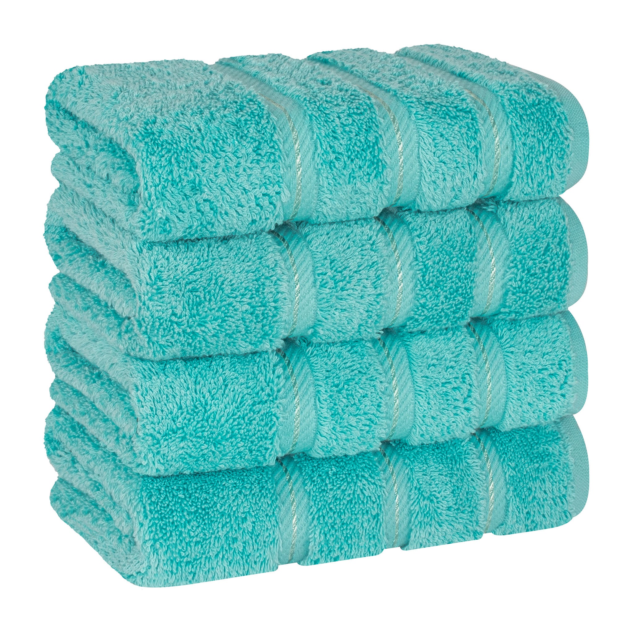 American-softlinen 100% Turkish Cotton 4 Pack Hand Towel Set Wholesale turquoise-blue-1