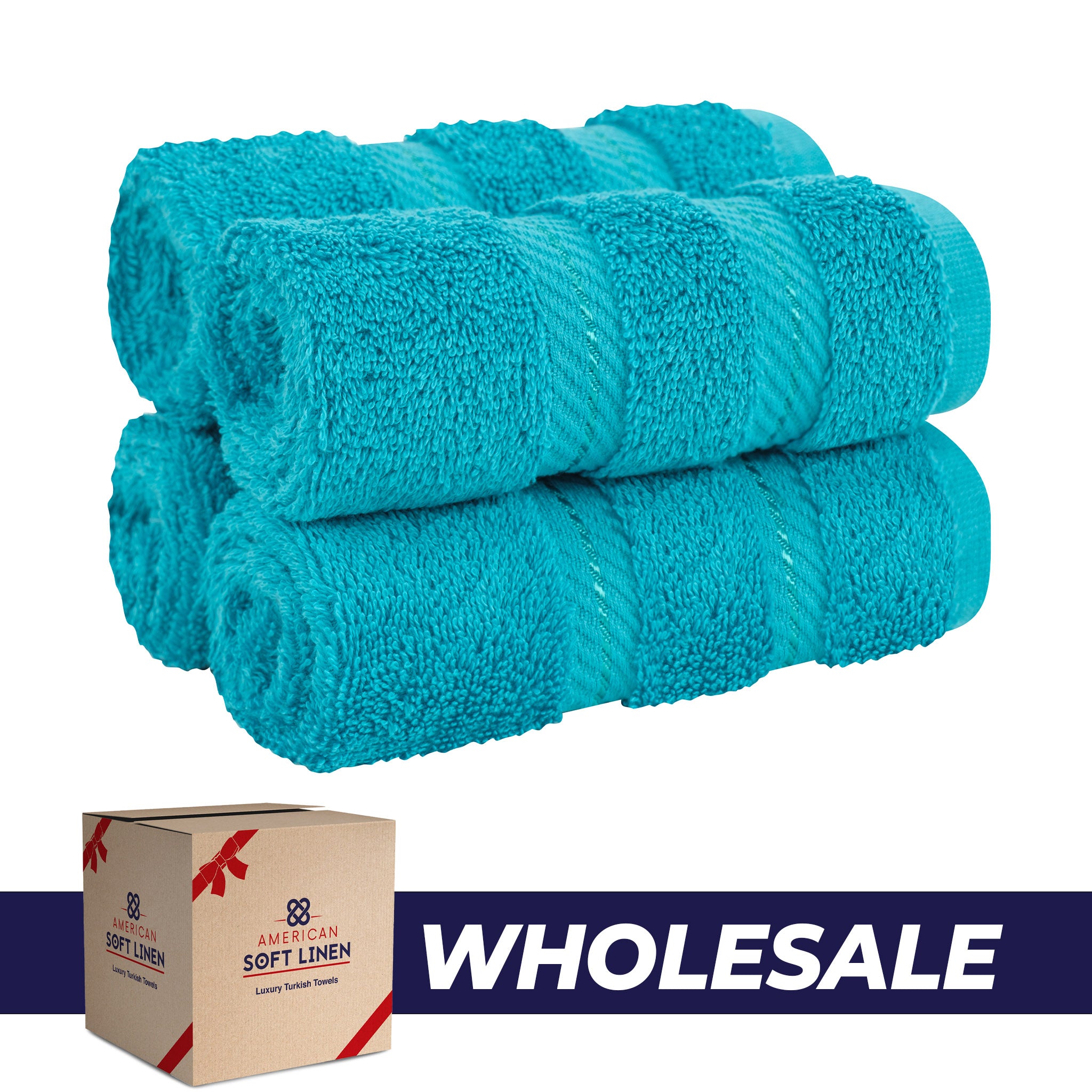  American-softlinen 100% Turkish Cotton 4 Piece Washcloth Set - Wholesale - aqua-blue-0