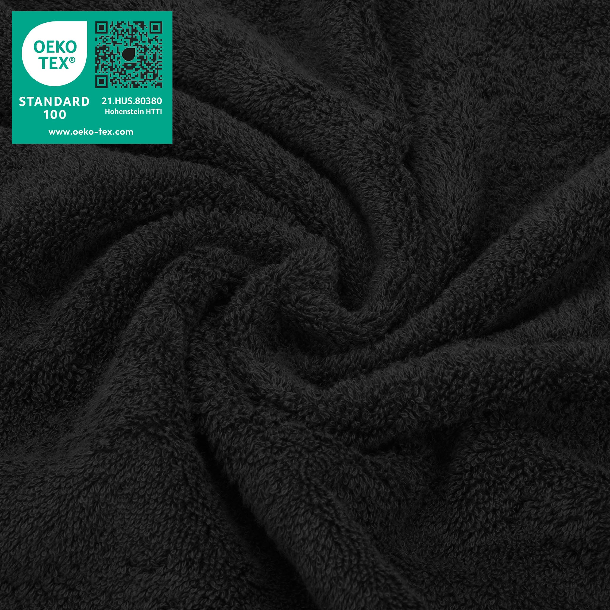  American-softlinen 100% Turkish Cotton 4 Piece Washcloth Set - Wholesale - black-3