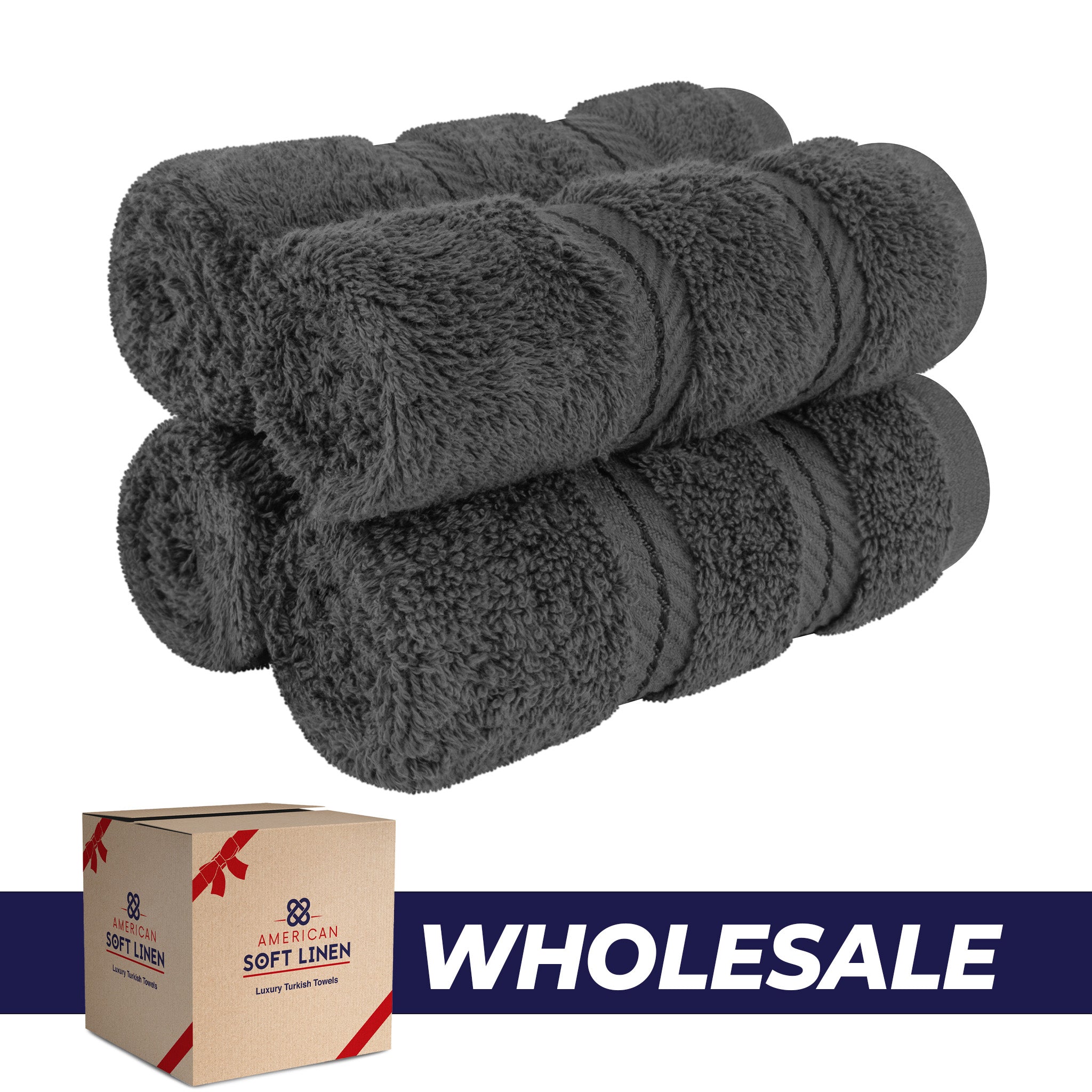  American-softlinen 100% Turkish Cotton 4 Piece Washcloth Set - Wholesale - gray-0