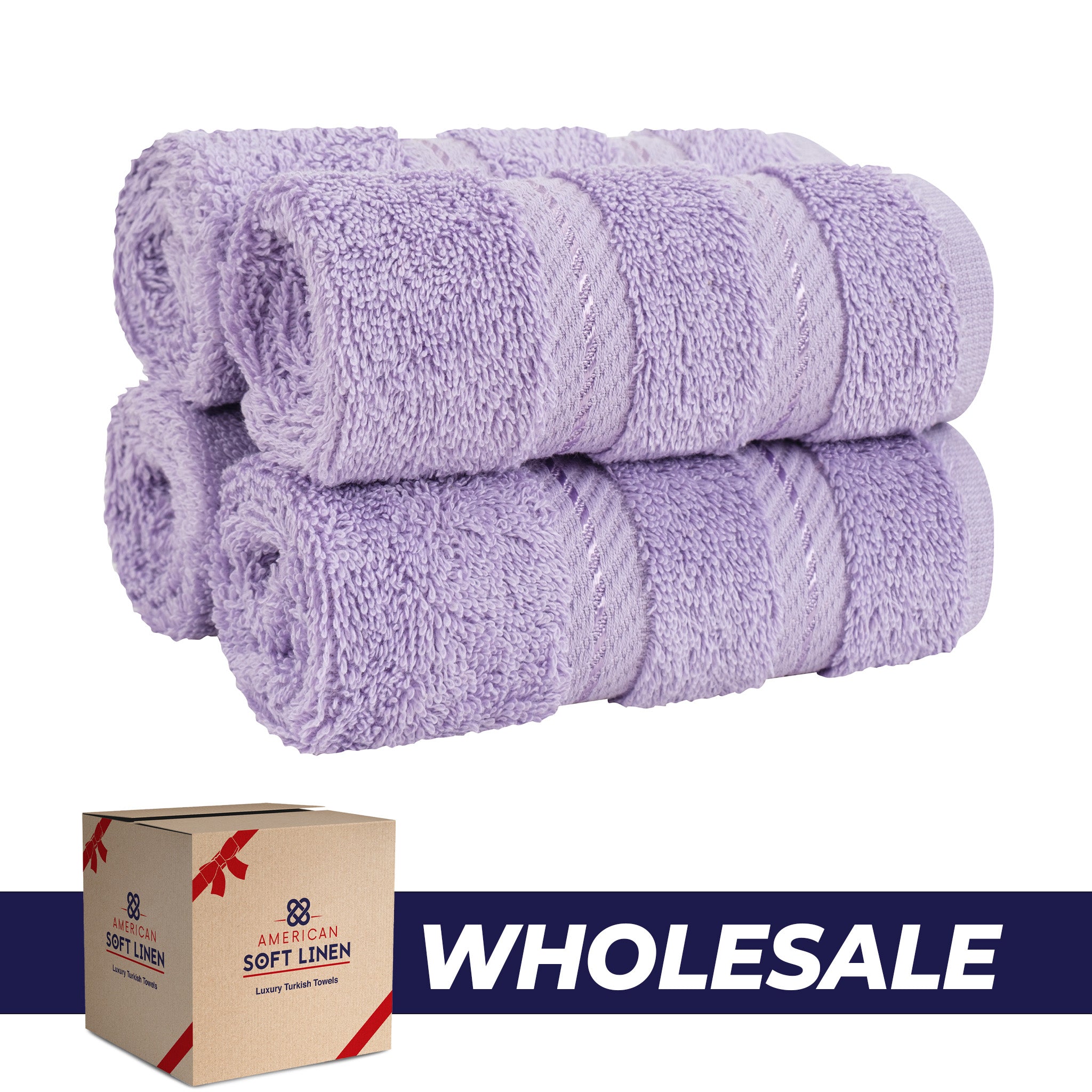 American-softlinen 100% Turkish Cotton 4 Piece Washcloth Set - Wholesale - lilac-0