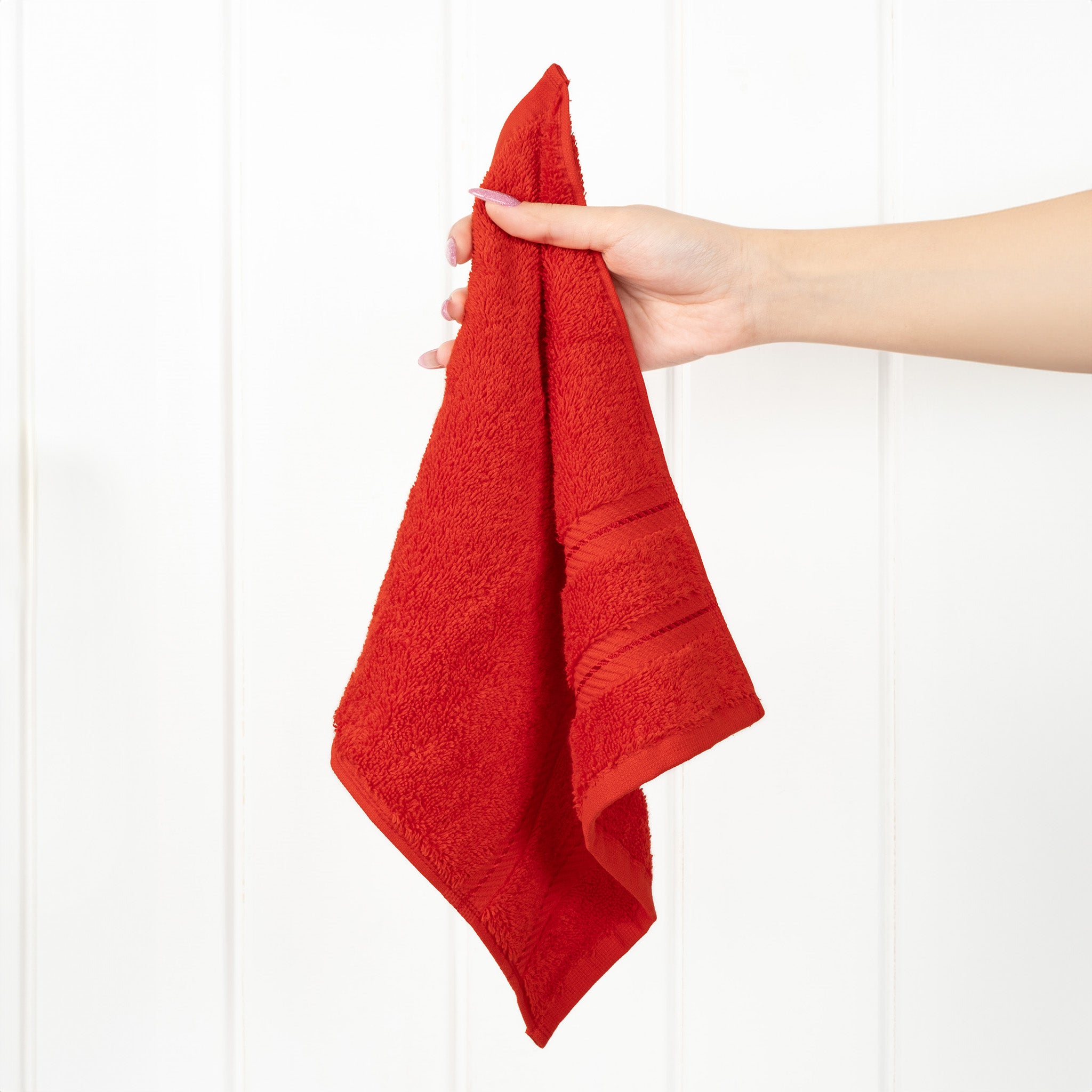 American-softlinen 100% Turkish Cotton 4 Piece Washcloth Set - Wholesale - red-2