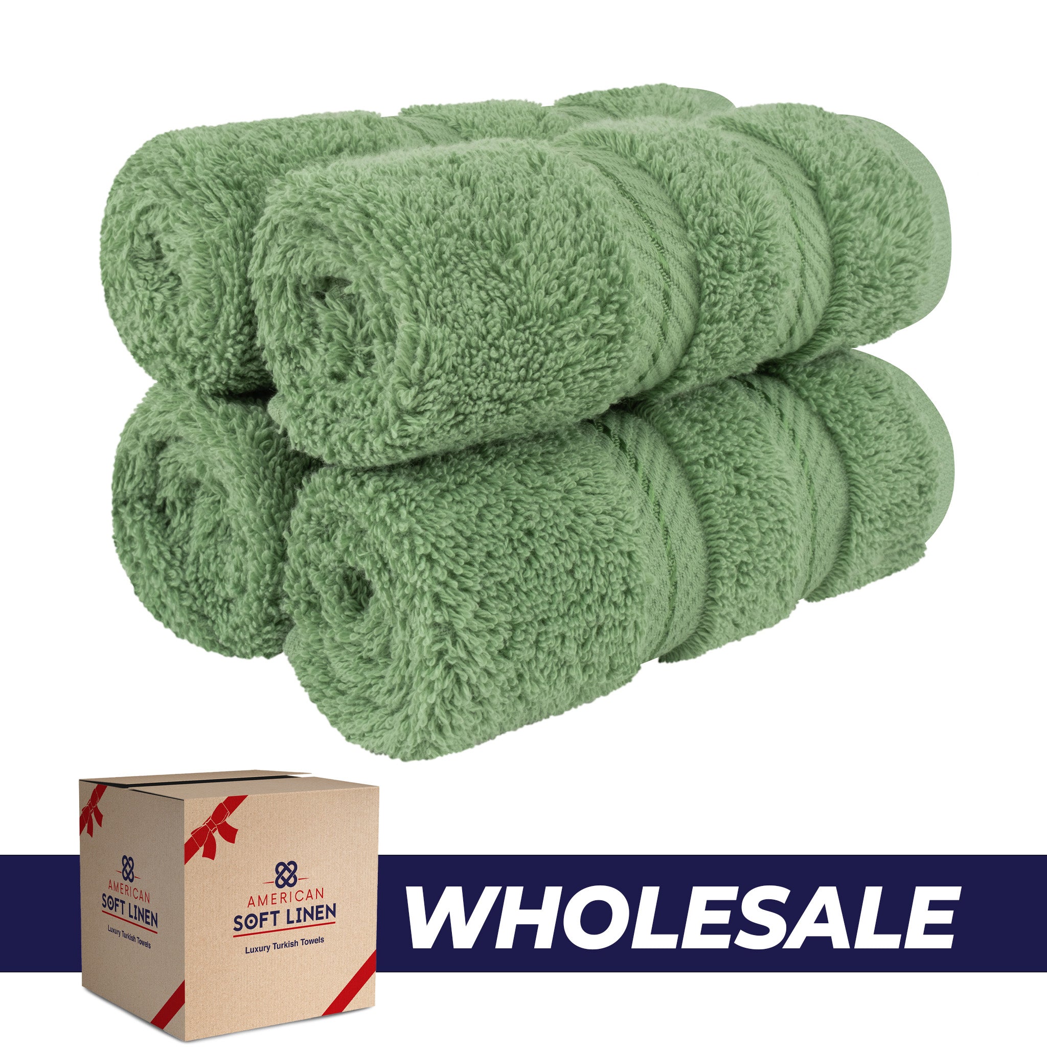  American-softlinen 100% Turkish Cotton 4 Piece Washcloth Set - Wholesale - sage-green-0