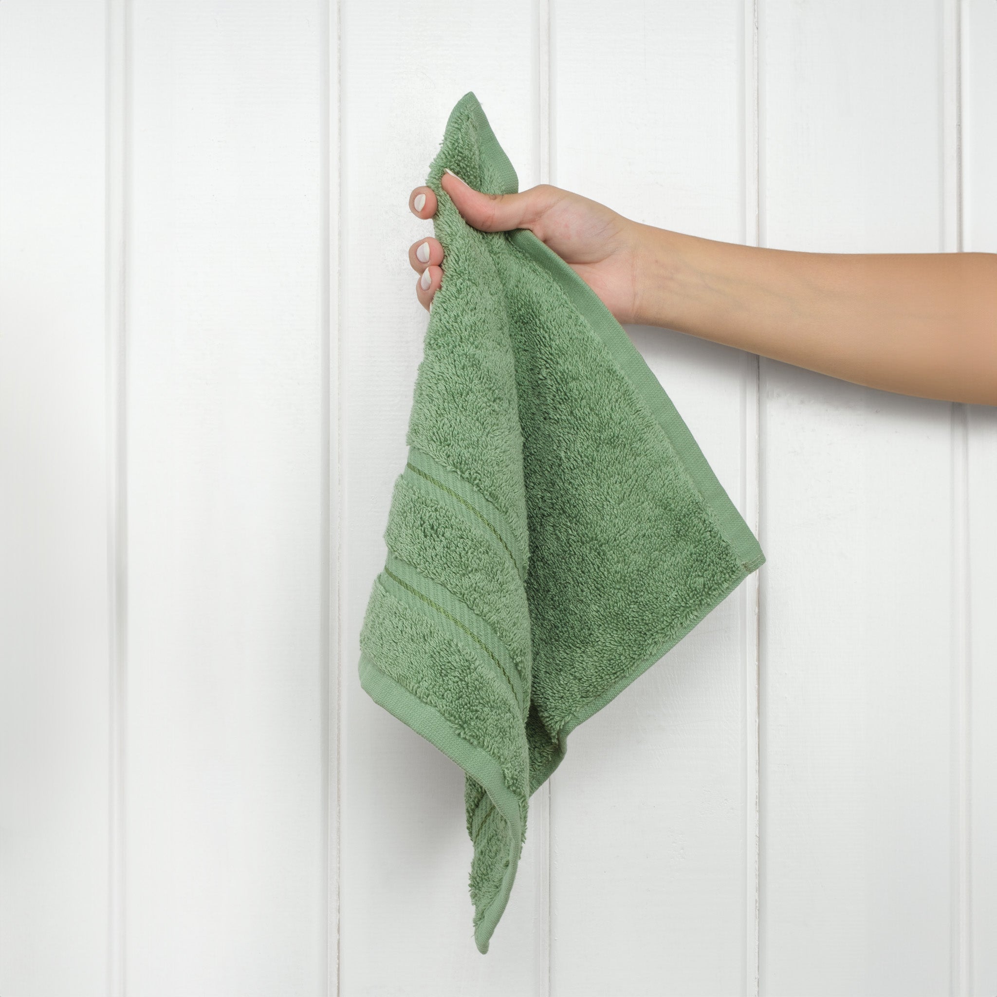  American-softlinen 100% Turkish Cotton 4 Piece Washcloth Set - Wholesale - sage-green-2