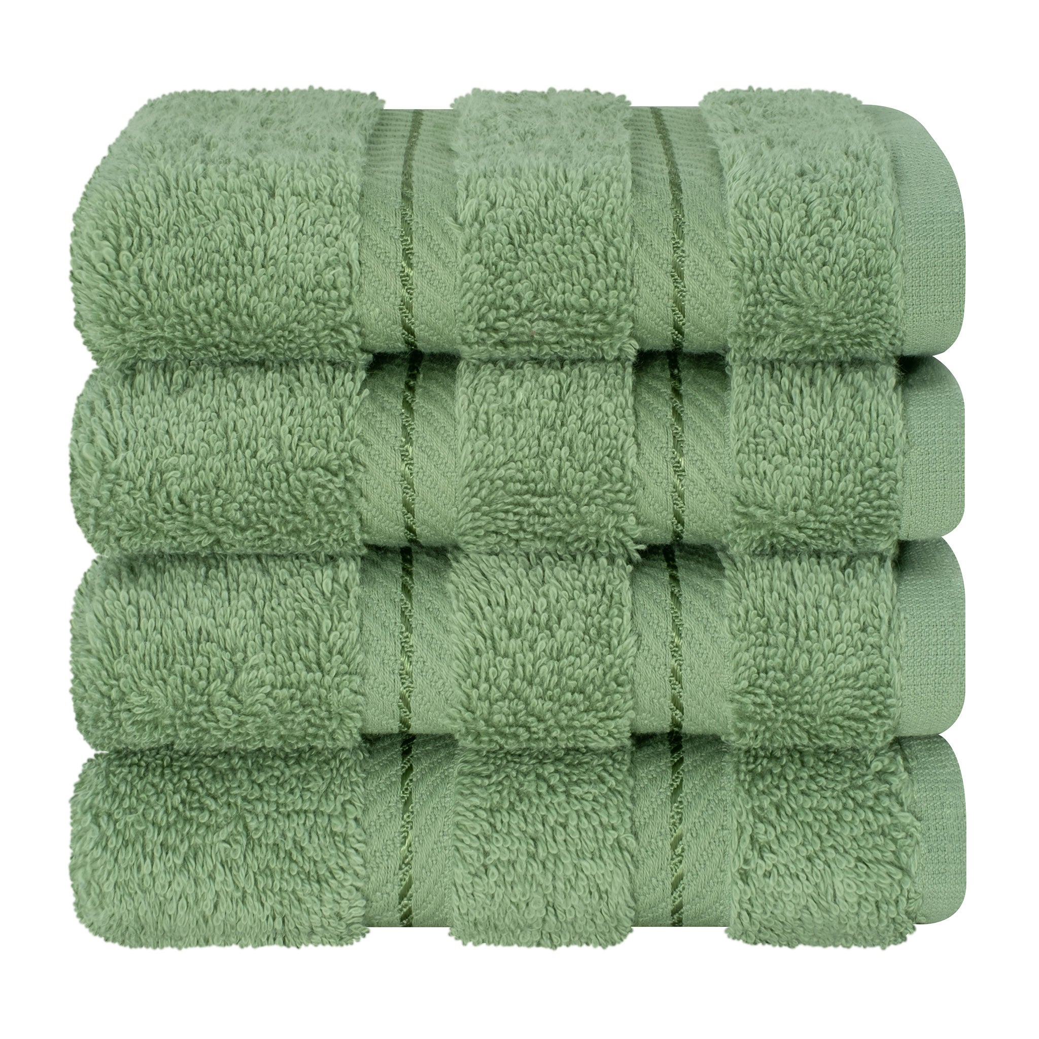  American-softlinen 100% Turkish Cotton 4 Piece Washcloth Set - Wholesale - sage-green-7