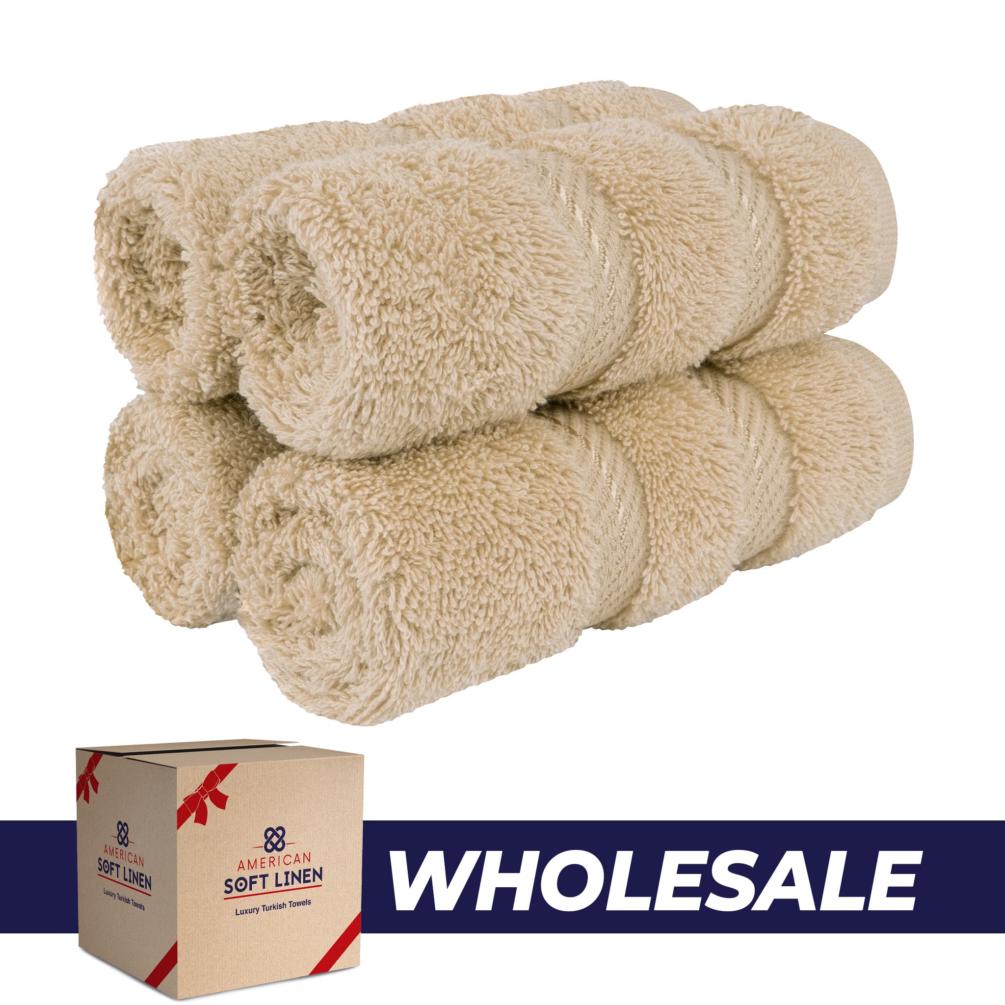  American-softlinen 100% Turkish Cotton 4 Piece Washcloth Set - Wholesale - sand-taupe-0