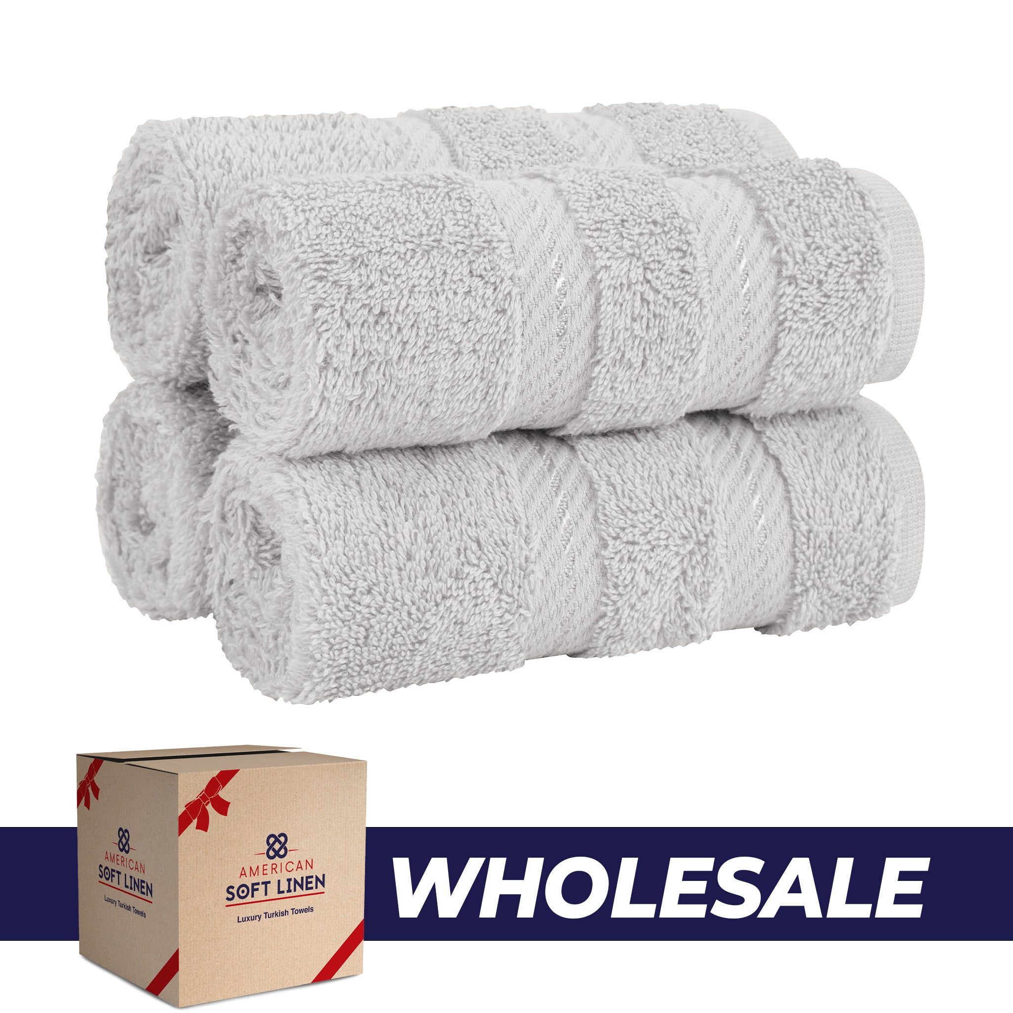 American-softlinen 100% Turkish Cotton 4 Piece Washcloth Set - Wholesale - silver-gray-0