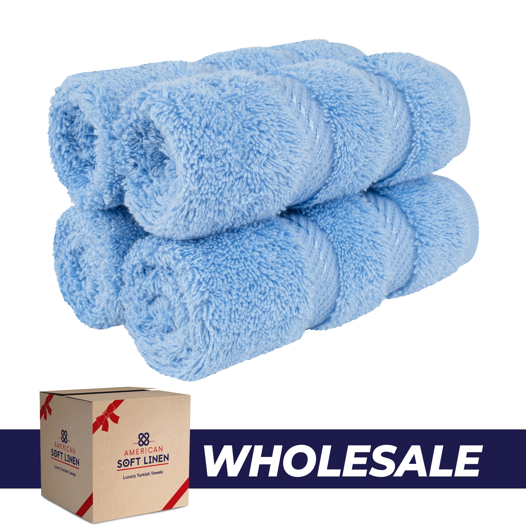  American-softlinen 100% Turkish Cotton 4 Piece Washcloth Set - Wholesale - sky-blue-0