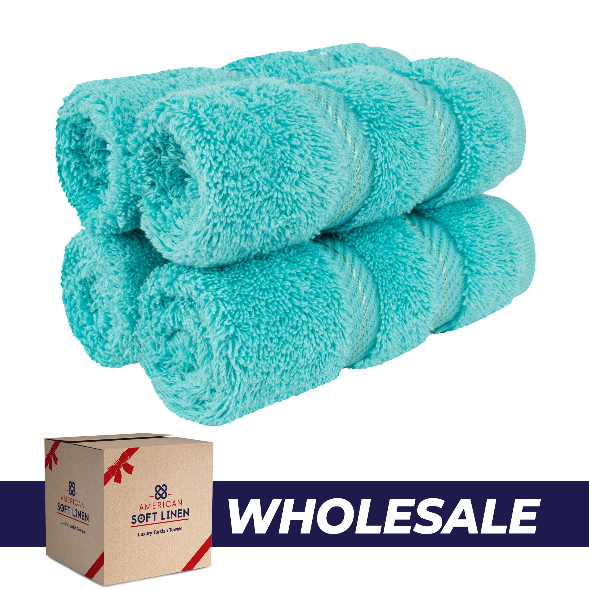  American-softlinen 100% Turkish Cotton 4 Piece Washcloth Set - Wholesale - turquoise-blue-0