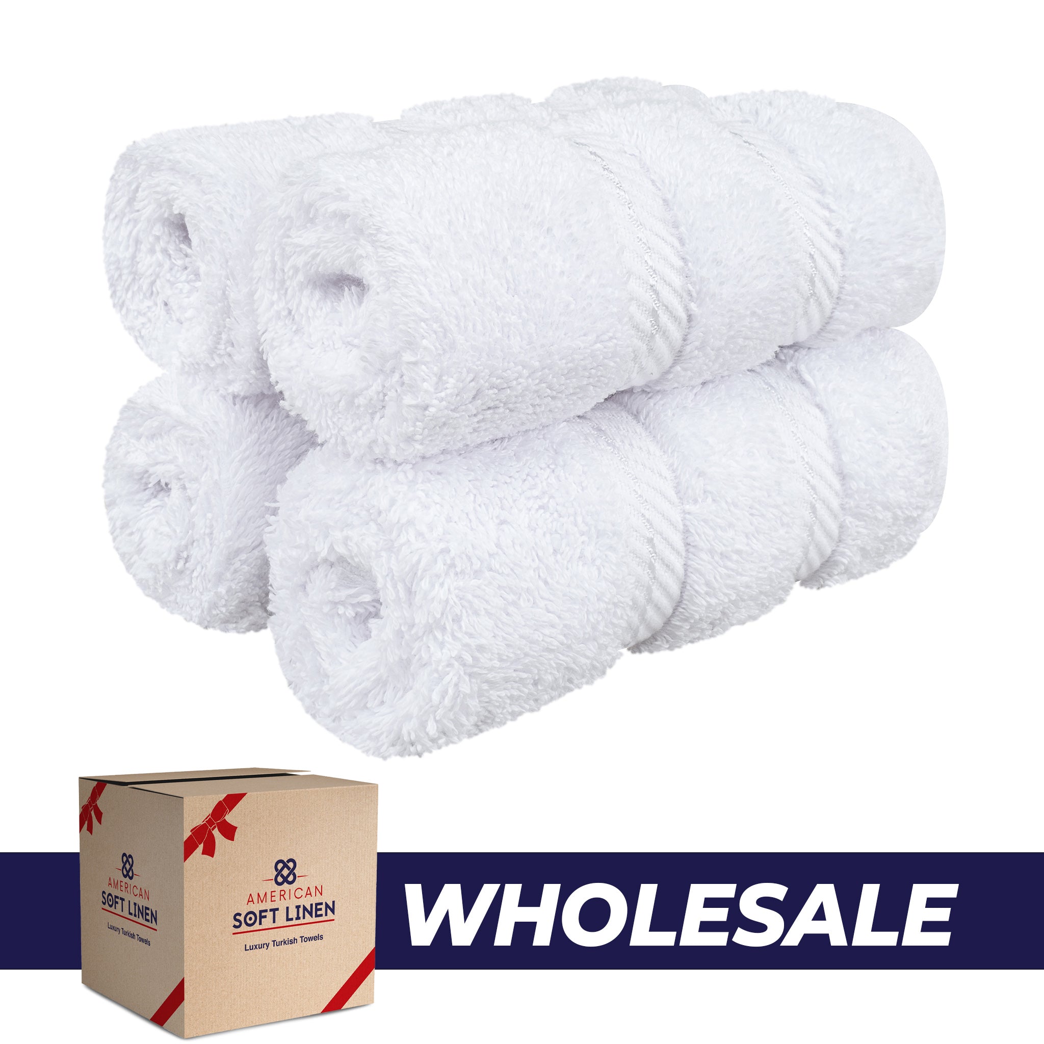 American-softlinen 100% Turkish Cotton 4 Piece Washcloth Set - Wholesale - white-0