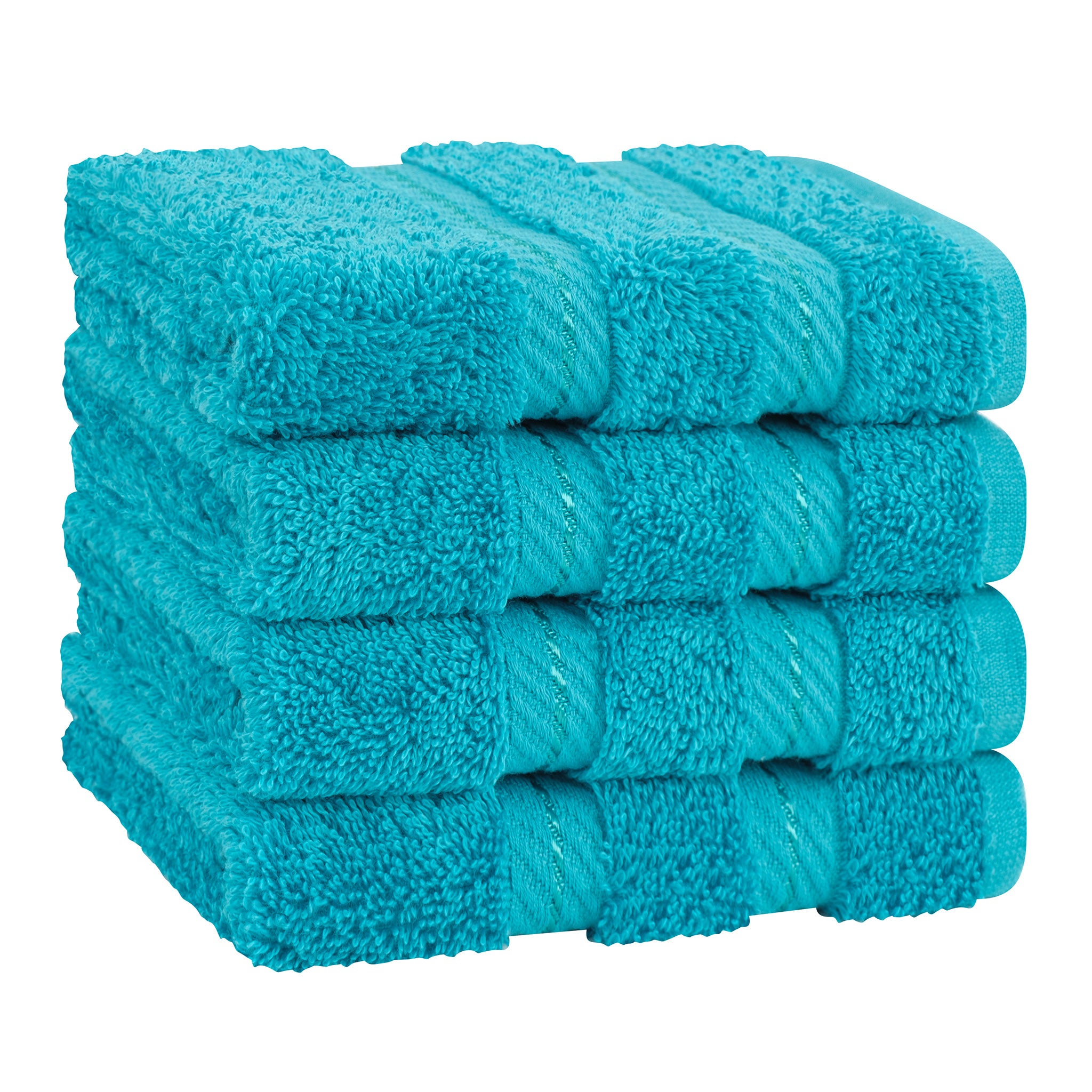 American-softlinen 100% Turkish Cotton 4 Piece Washcloth Set aqua-blue-6
