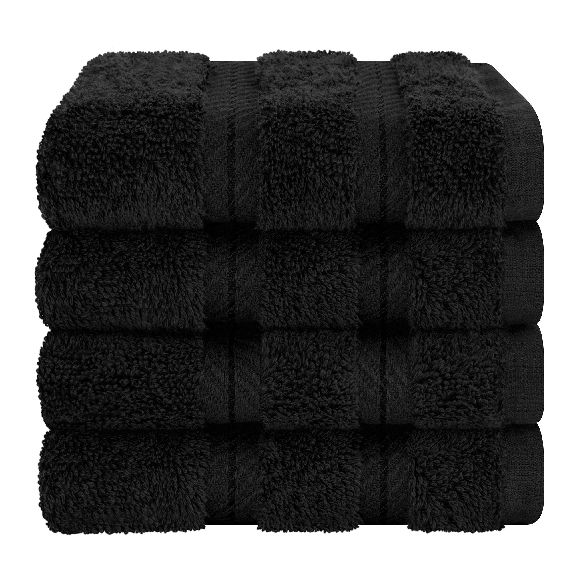 American-softlinen 100% Turkish Cotton 4 Piece Washcloth Set black-7
