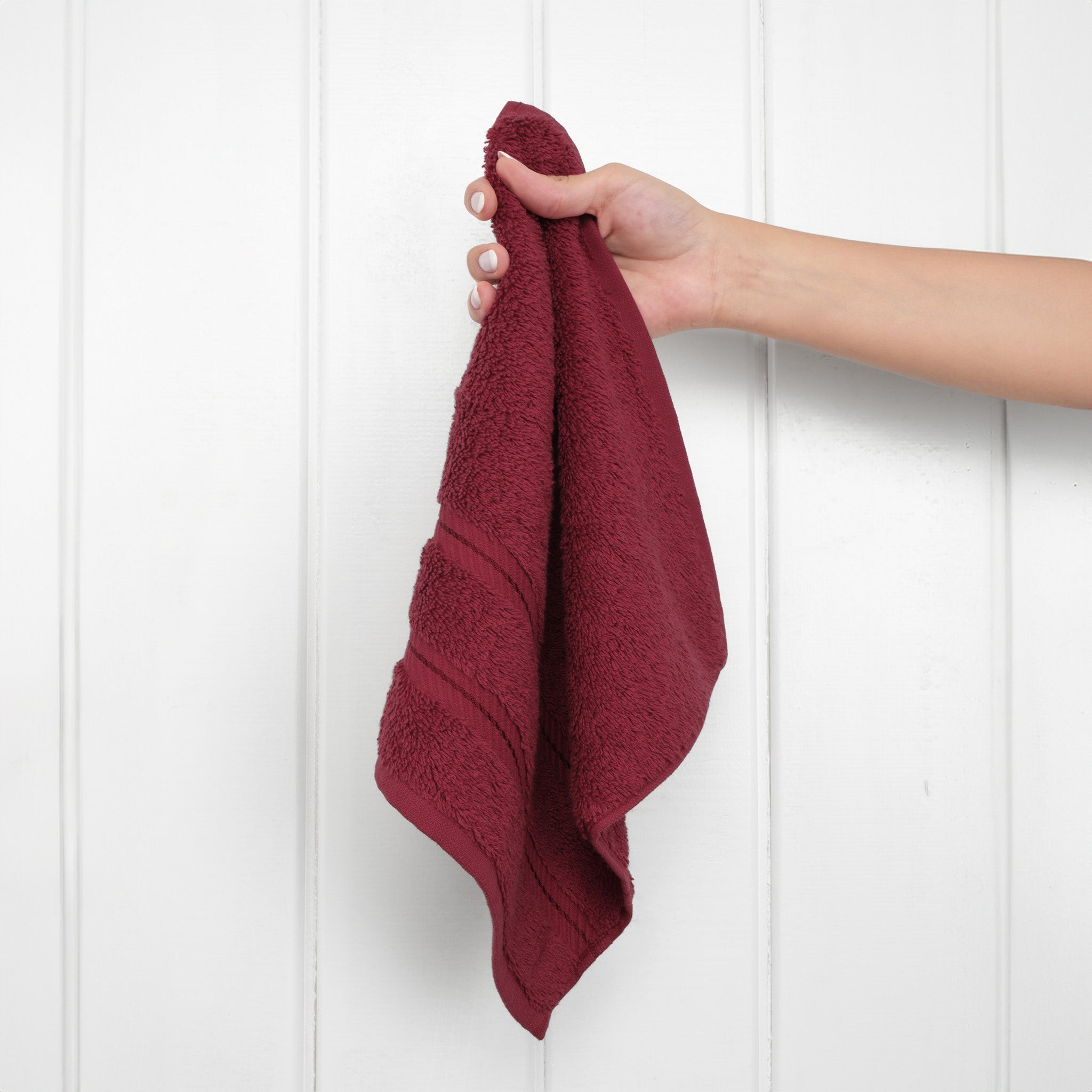 American-softlinen 100% Turkish Cotton 4 Piece Washcloth Set bordeaux-red-2