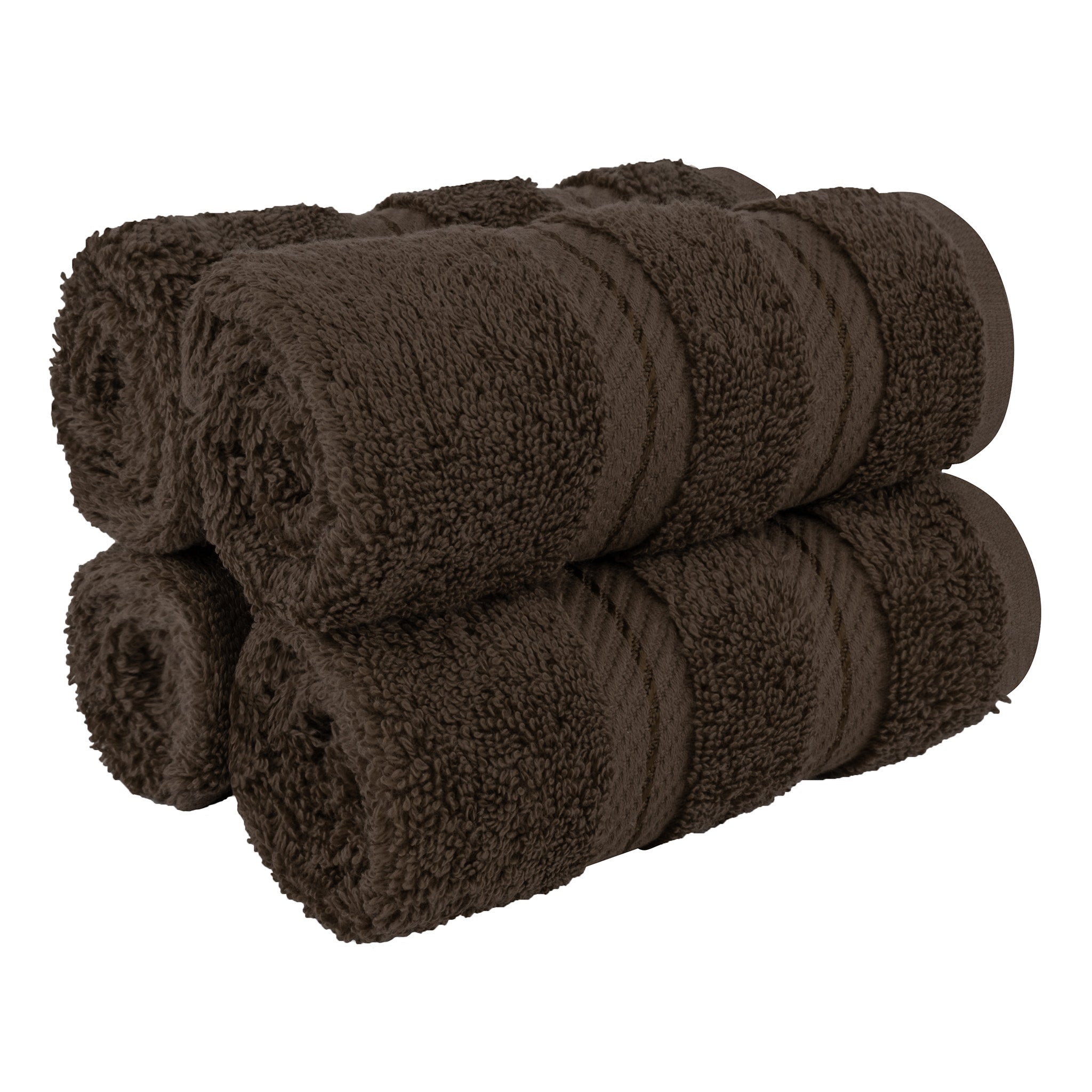 American-softlinen 100% Turkish Cotton 4 Piece Washcloth Set chocolate-brown-1
