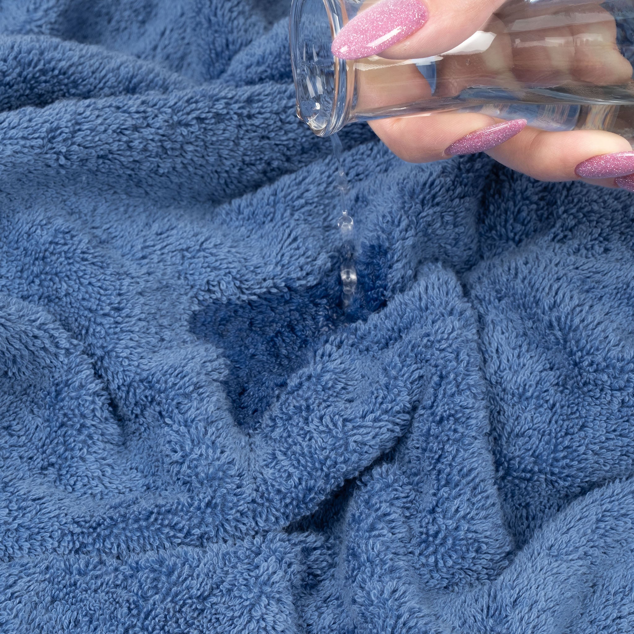 American-softlinen 100% Turkish Cotton 4 Piece Washcloth Set electric-blue-5