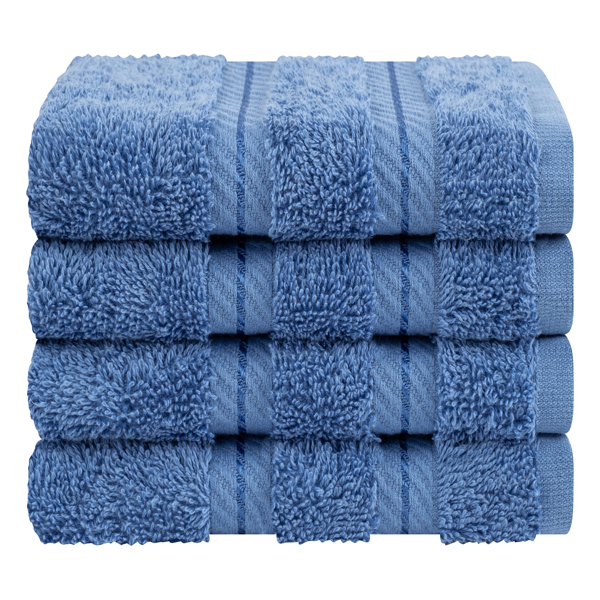 American-softlinen 100% Turkish Cotton 4 Piece Washcloth Set electric-blue-7