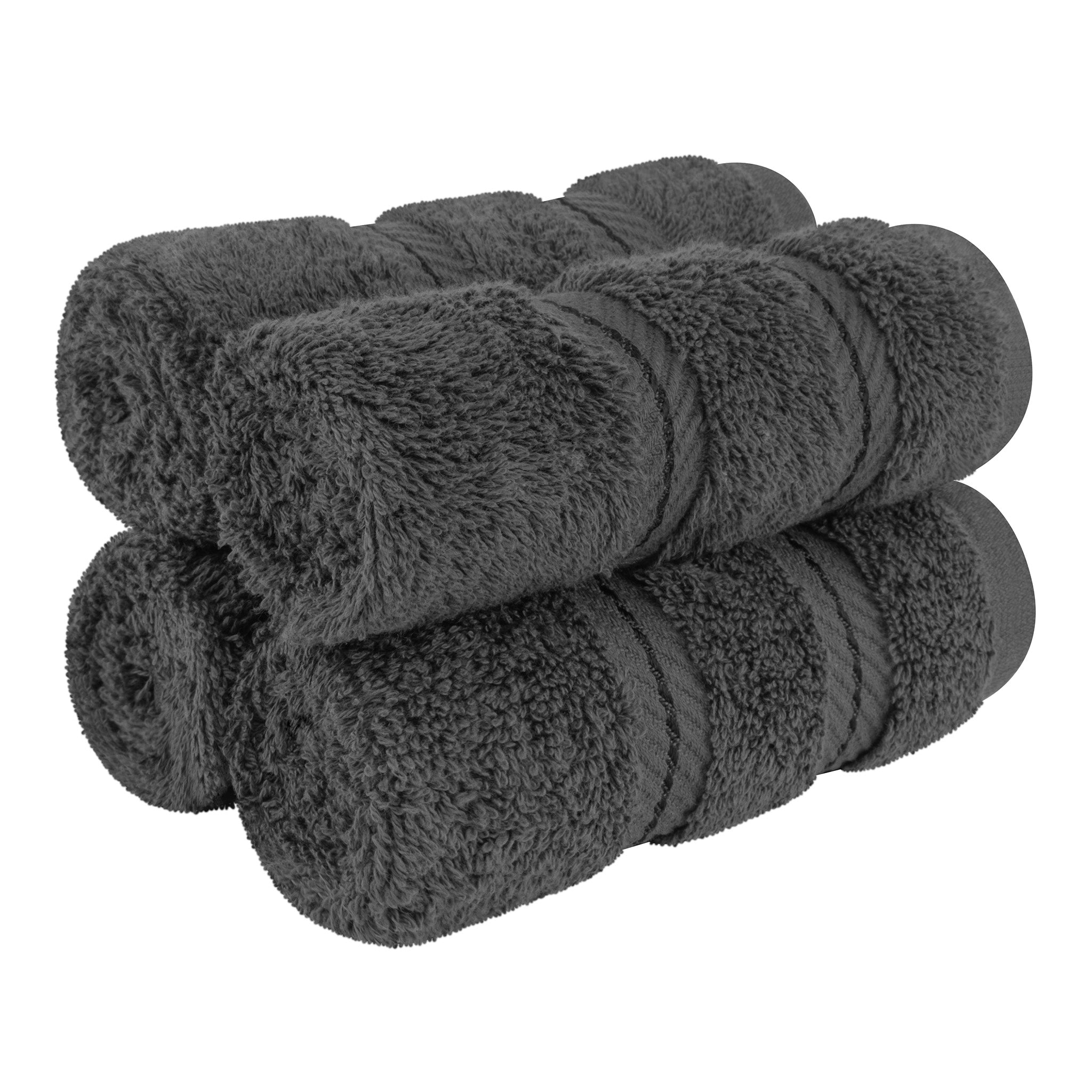 American-softlinen 100% Turkish Cotton 4 Piece Washcloth Set gray-1