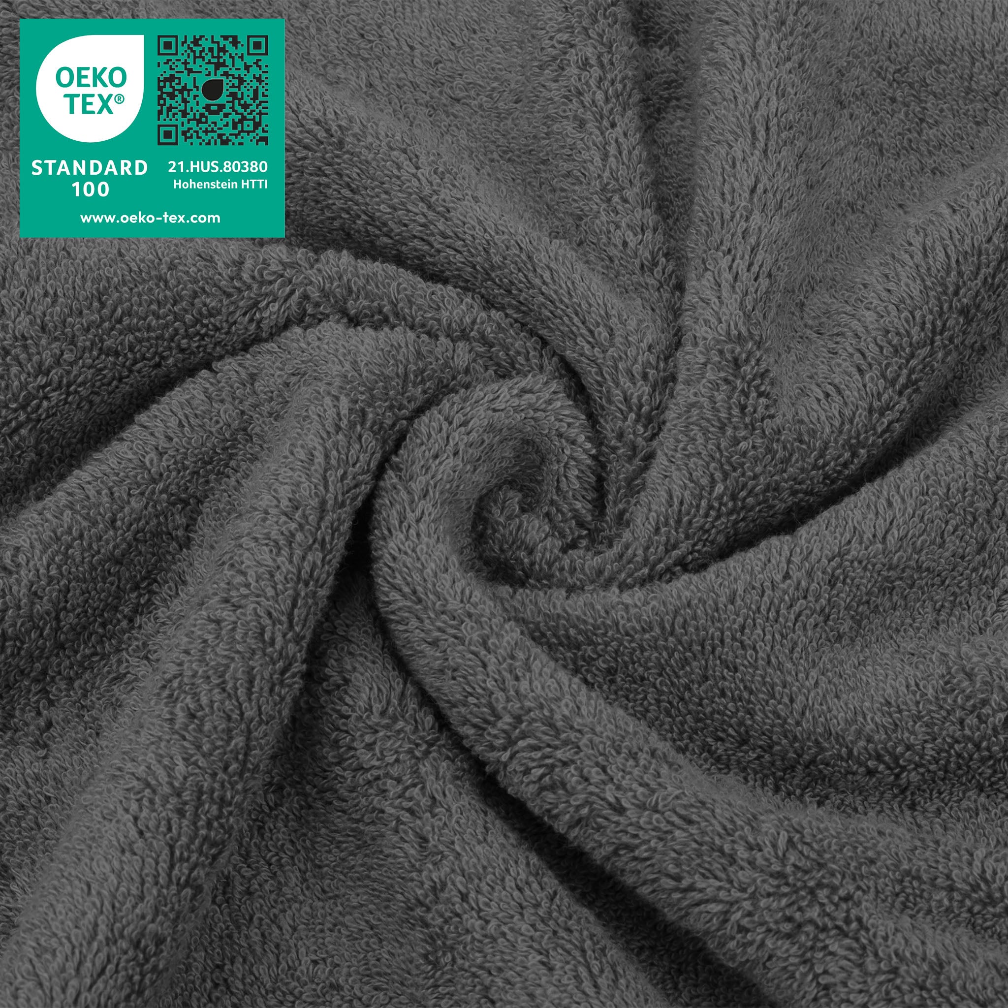 American-softlinen 100% Turkish Cotton 4 Piece Washcloth Set gray-3