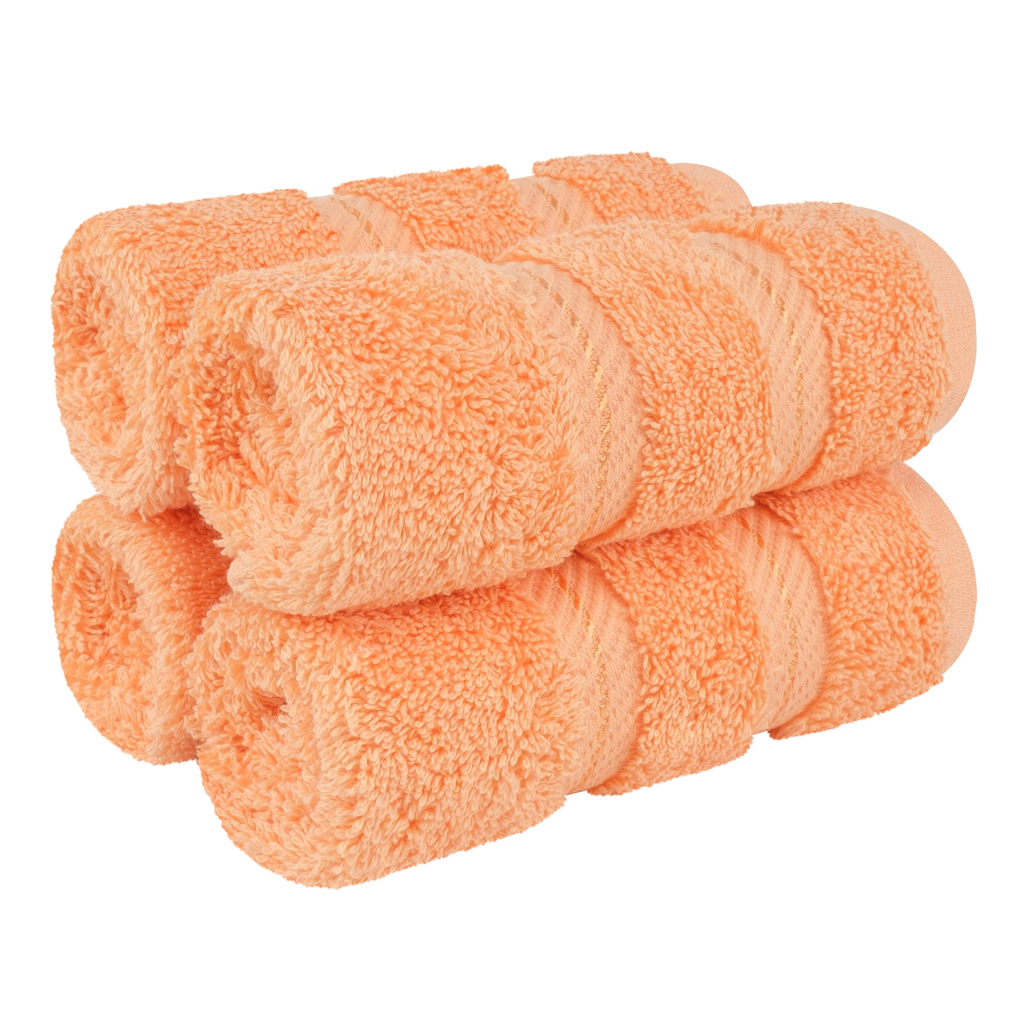 American-softlinen 100% Turkish Cotton 4 Piece Washcloth Set malibu-peach-1