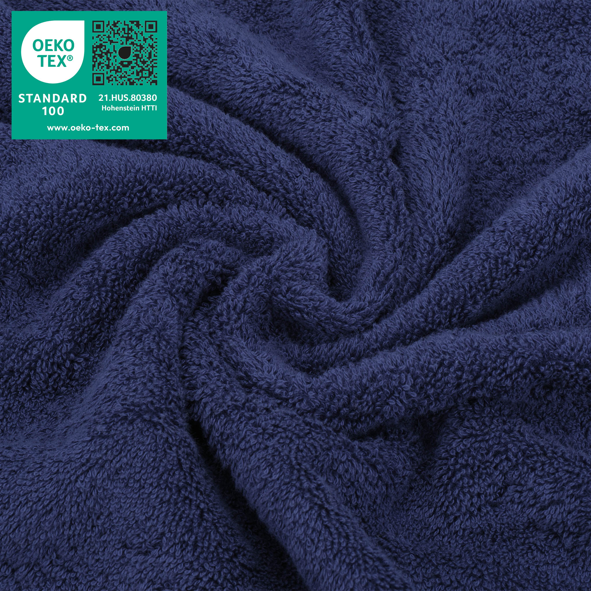 American-softlinen 100% Turkish Cotton 4 Piece Washcloth Set navy-blue-3