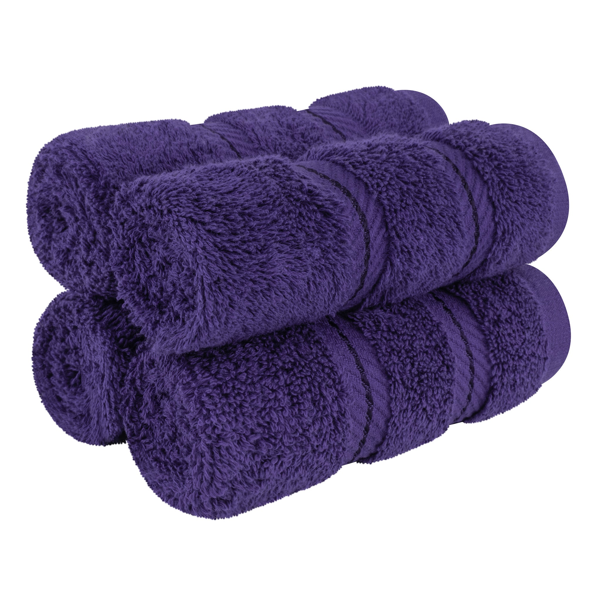 American-softlinen 100% Turkish Cotton 4 Piece Washcloth Set purple-1