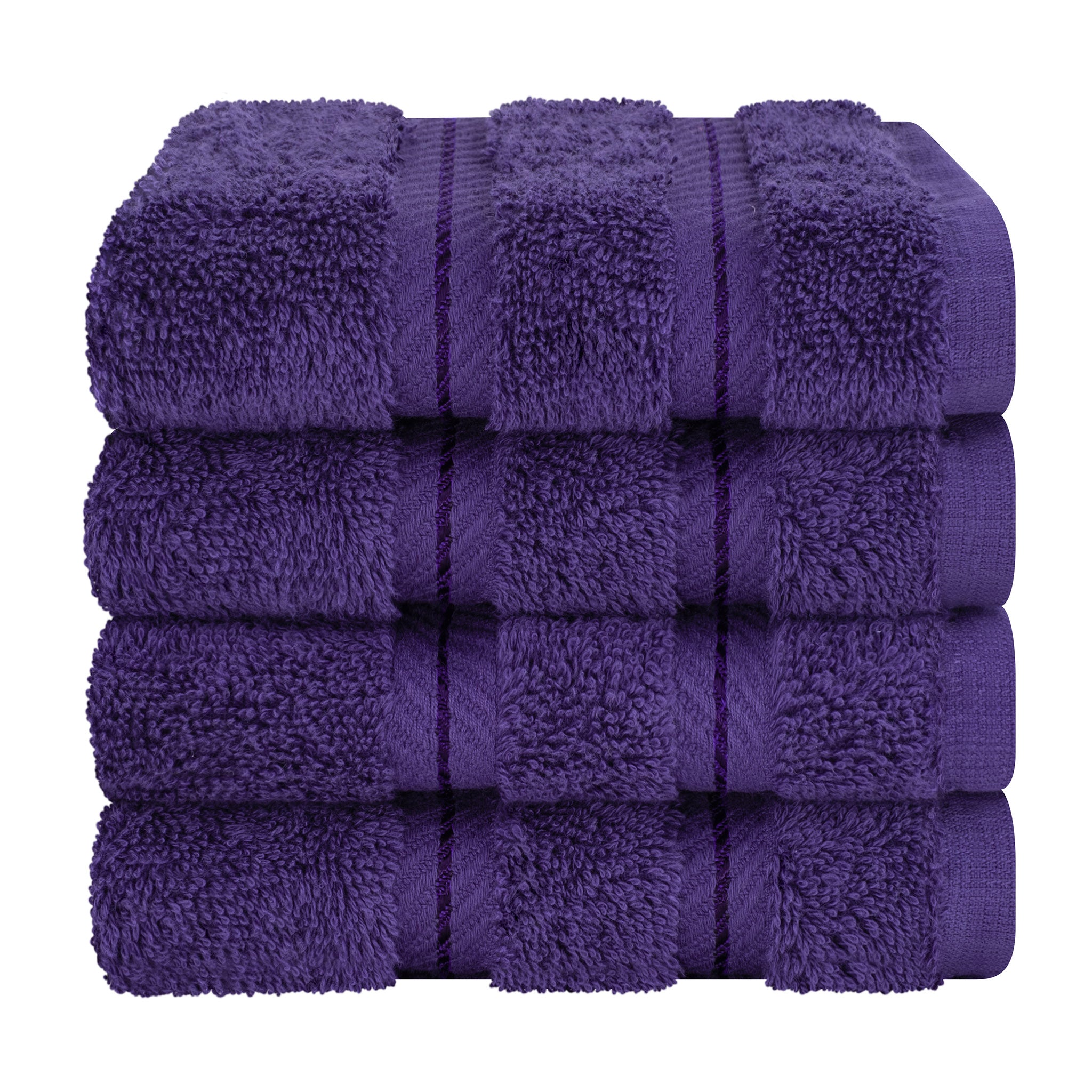 American-softlinen 100% Turkish Cotton 4 Piece Washcloth Set purple-7