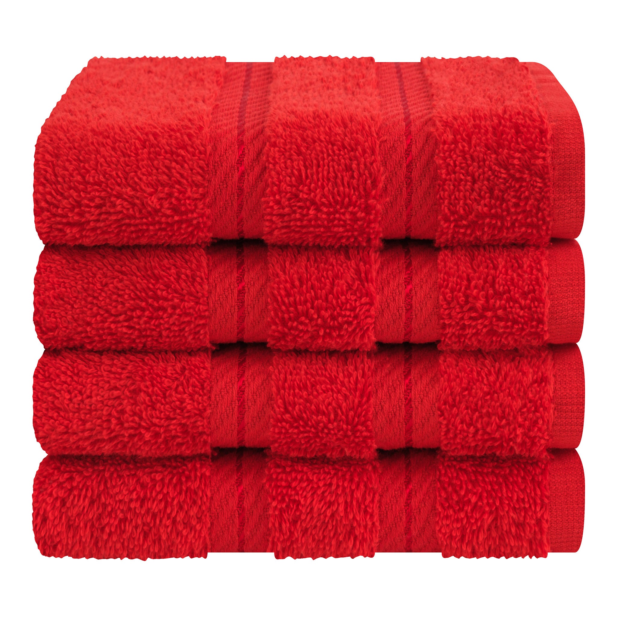American-softlinen 100% Turkish Cotton 4 Piece Washcloth Set red-7