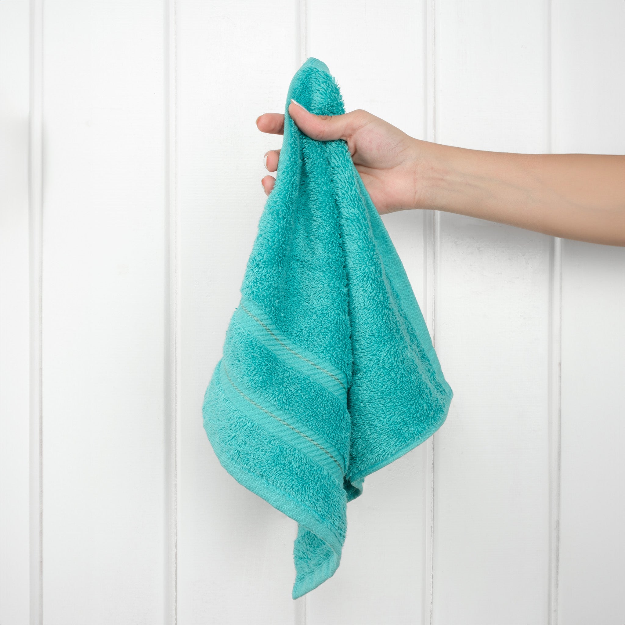American-softlinen 100% Turkish Cotton 4 Piece Washcloth Set turquoise-blue-2