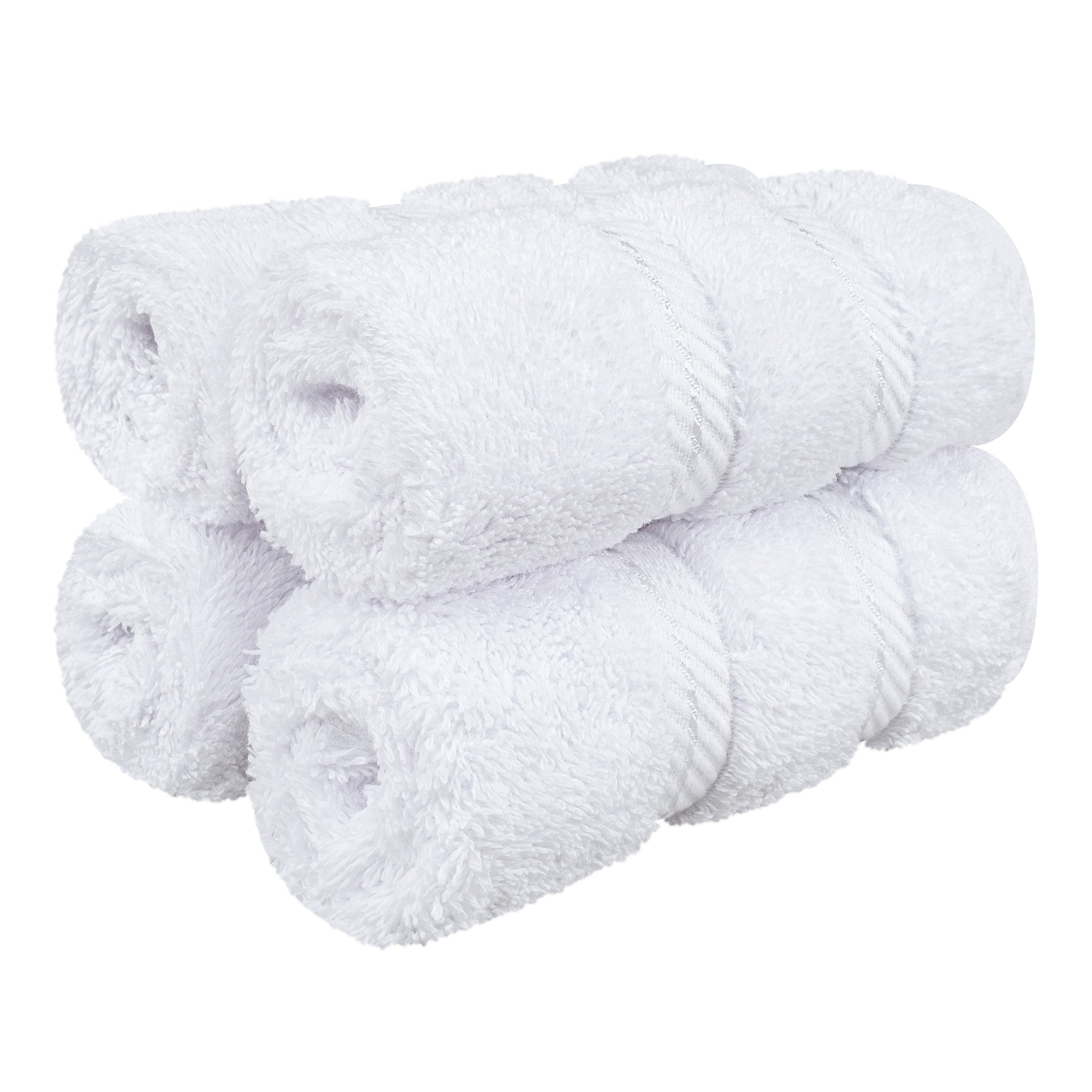 American-softlinen 100% Turkish Cotton 4 Piece Washcloth Set white-1