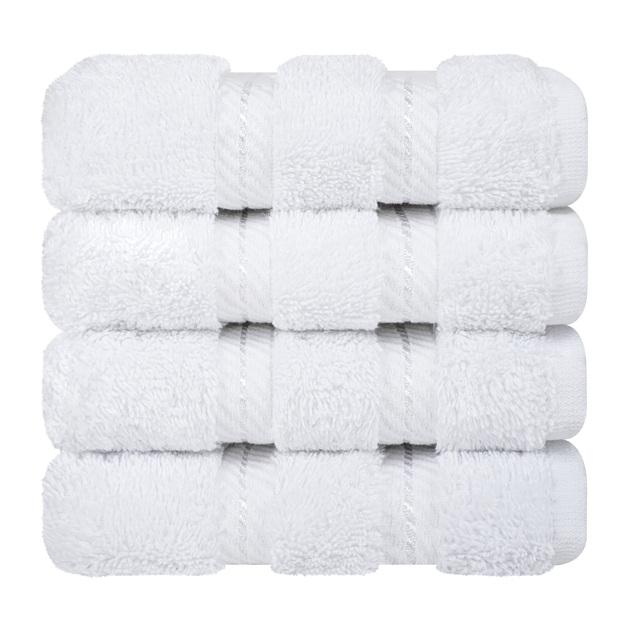 American-softlinen 100% Turkish Cotton 4 Piece Washcloth Set white-7