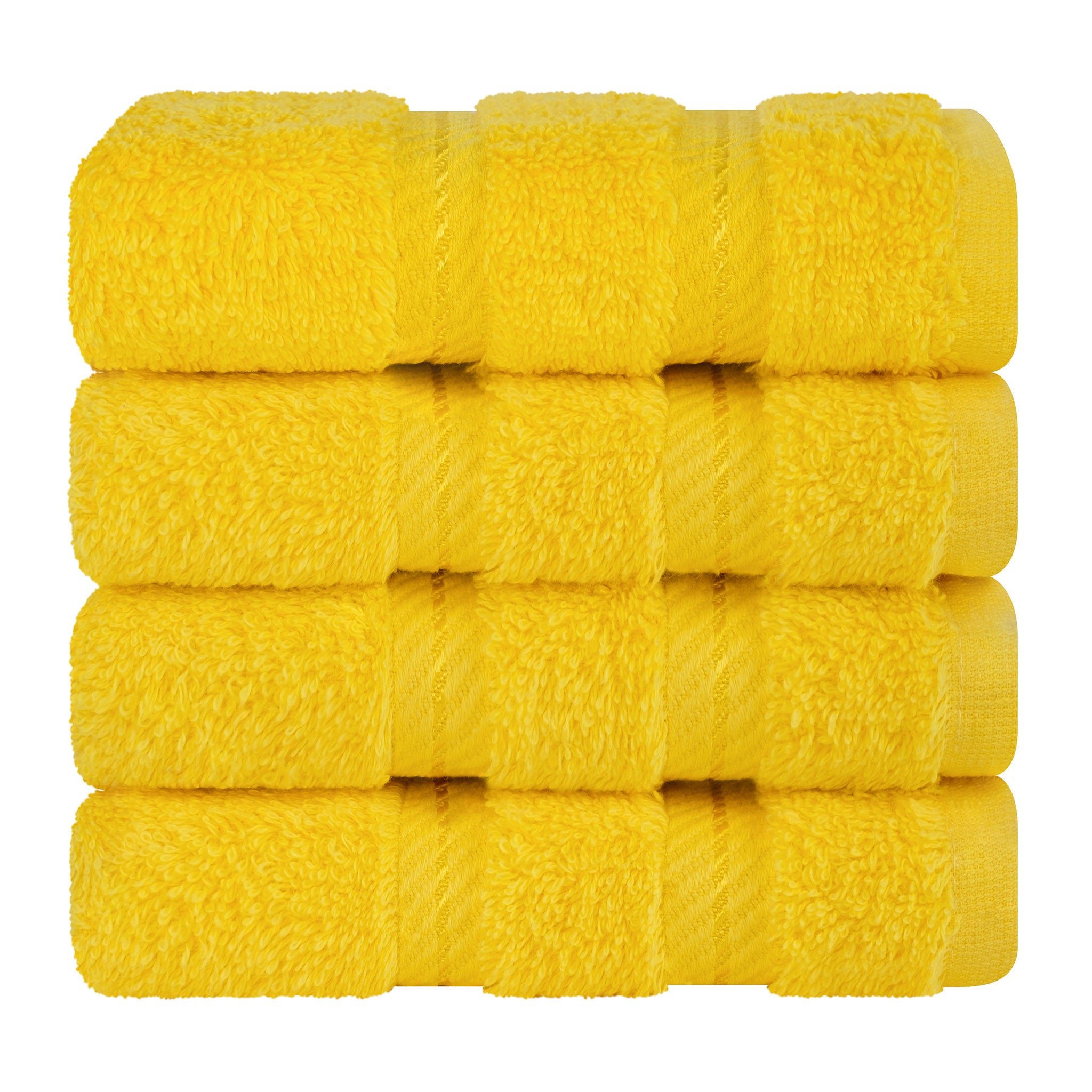 American-softlinen 100% Turkish Cotton 4 Piece Washcloth Set malibu-yellow-7