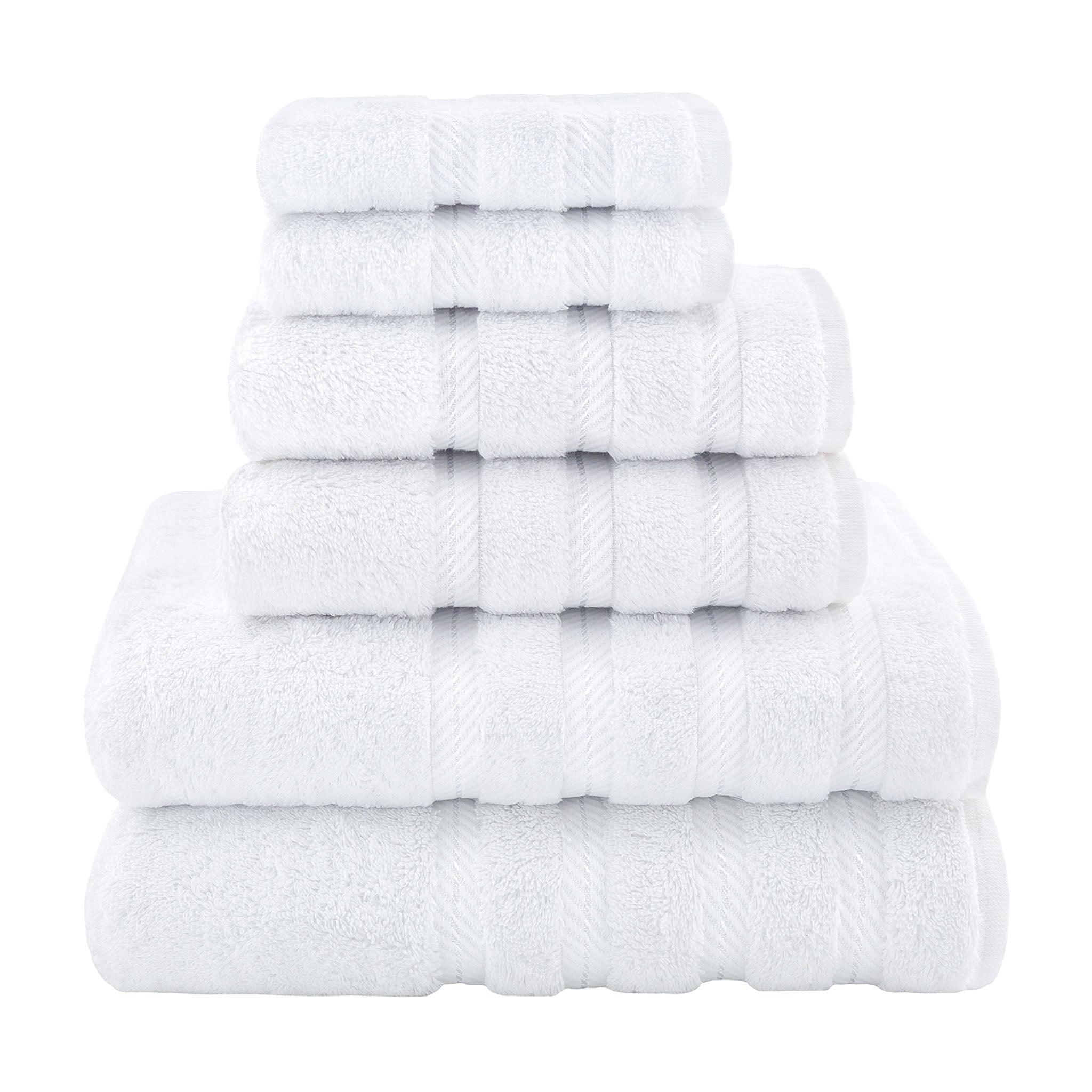 American-softlinen 100% Turkish Cotton 6 Piece Towel Set Wholesale white-1