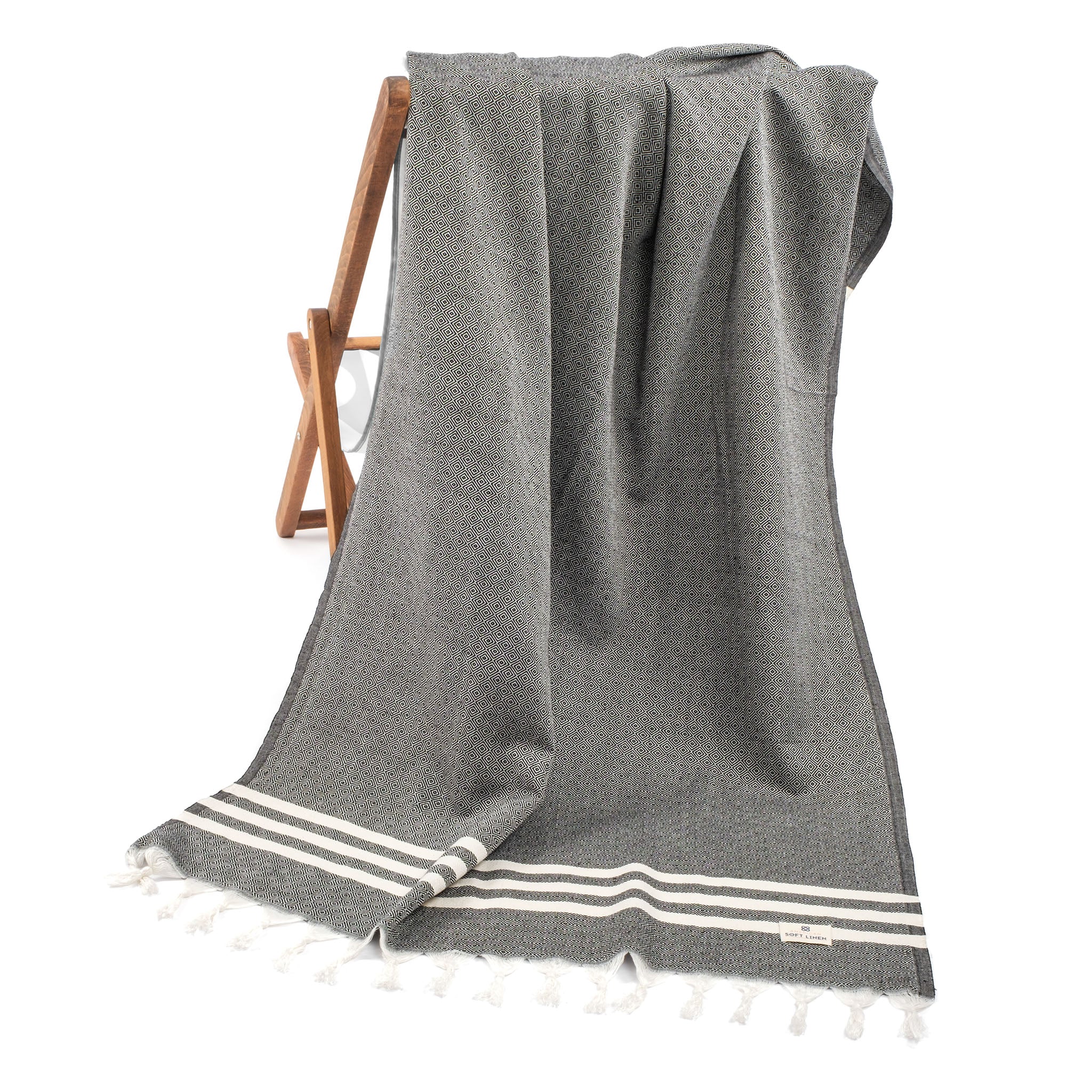 American-softlinen  100% Bamboo Turkish Peshtemal Towels 44 Set Case Pack -black-1