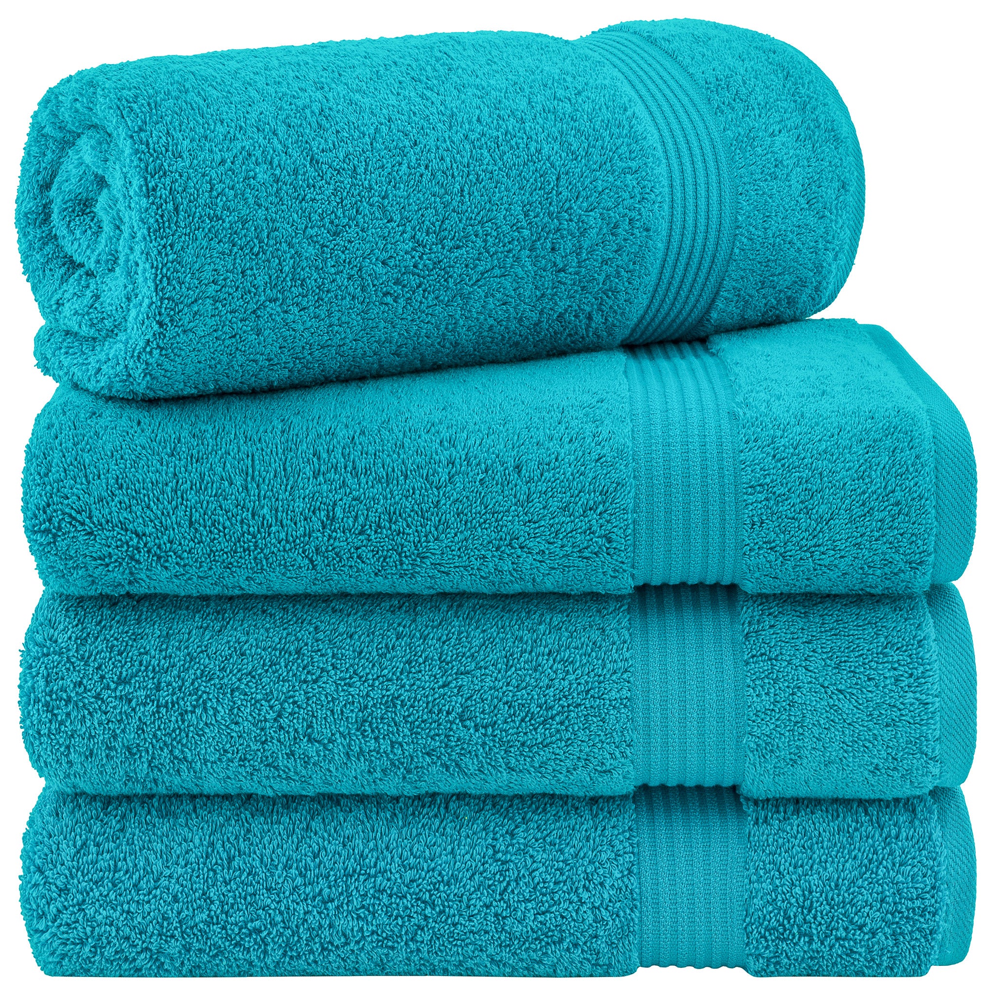 American-softlinen Bekos 100% Cotton Turkish Towels, 4 Piece Bath Towel Set -aqua-blue-01