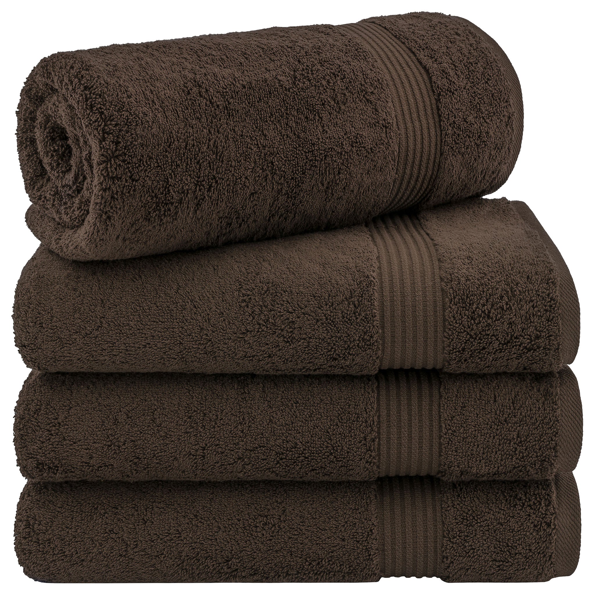 American-softlinen Bekos 100% Cotton Turkish Towels, 4 Piece Bath Towel Set -chocolate-brown-01