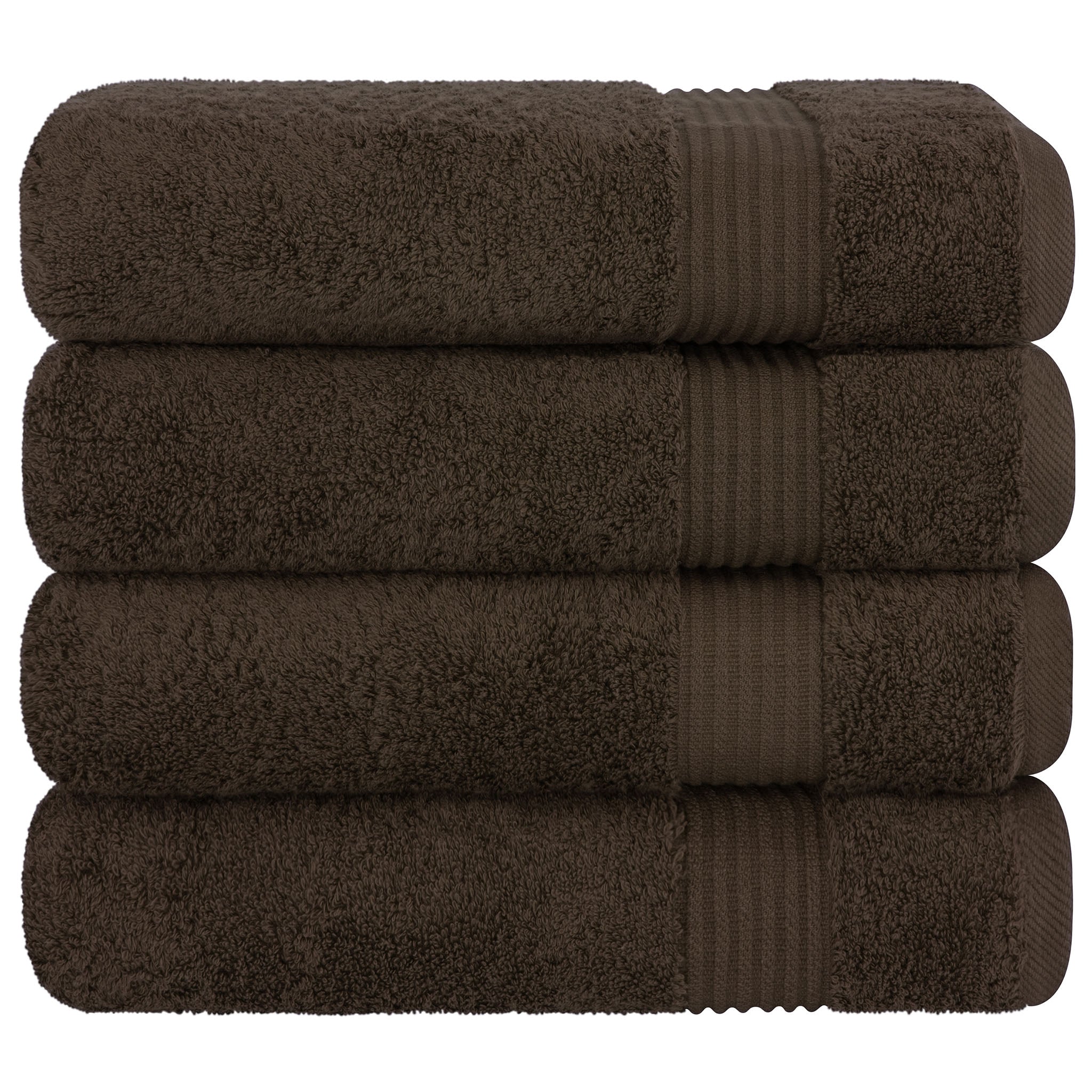 American-softlinen Bekos 100% Cotton Turkish Towels, 4 Piece Bath Towel Set -chocolate-brown-06