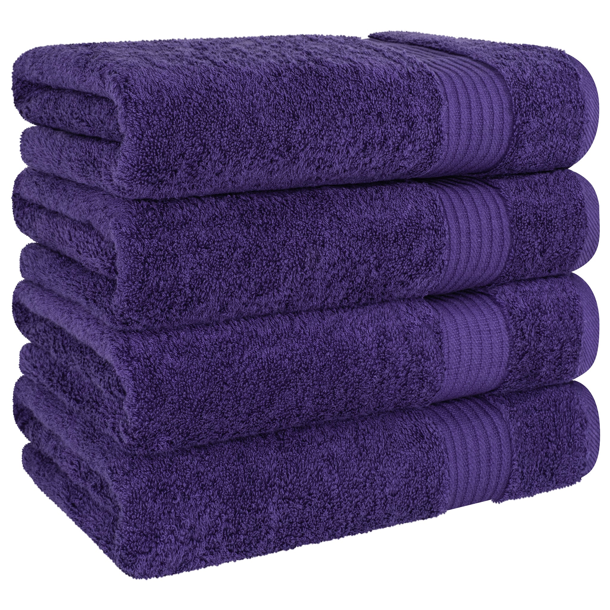 American-softlinen Bekos 100% Cotton Turkish Towels, 4 Piece Bath Towel Set -purple-05