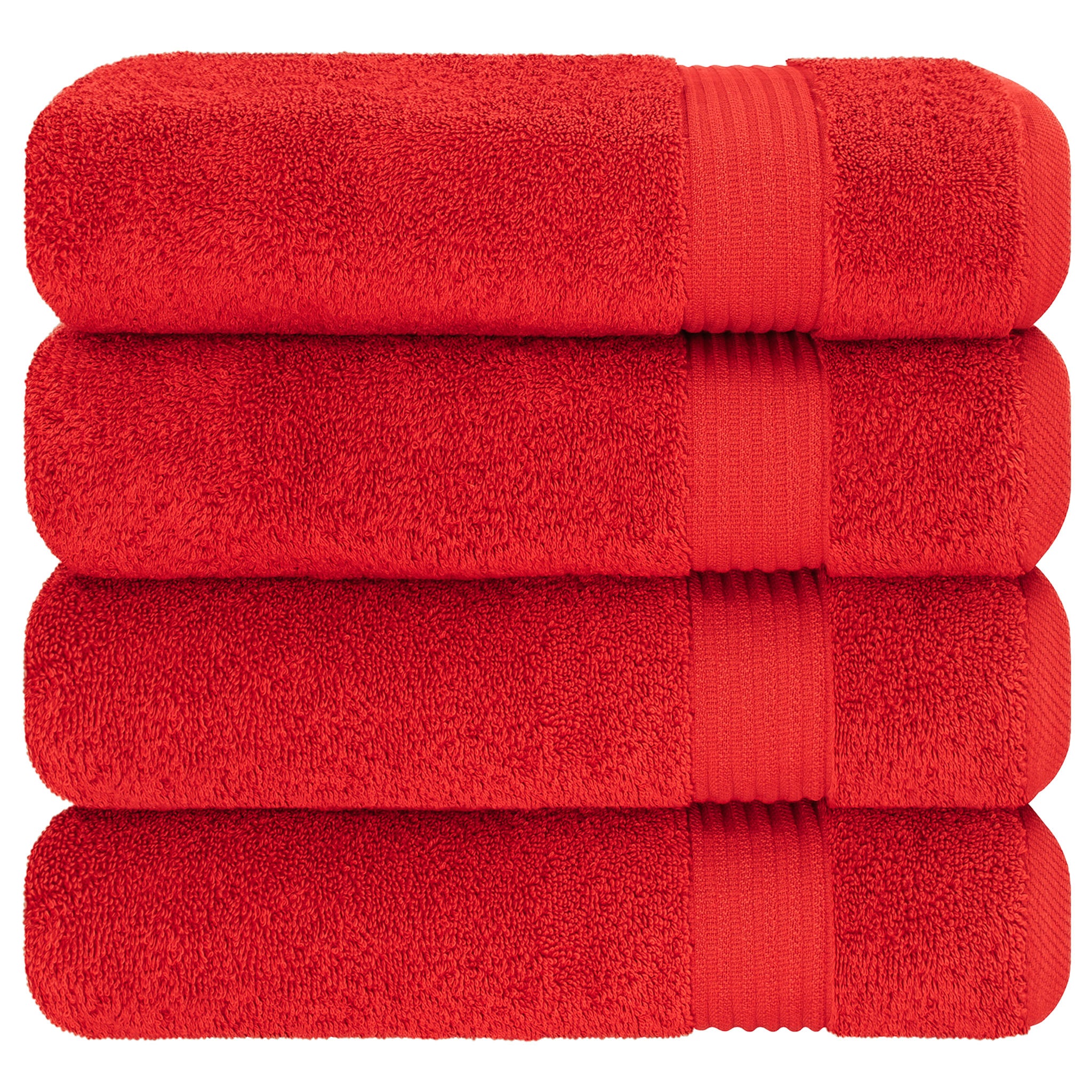 American-softlinen Bekos 100% Cotton Turkish Towels, 4 Piece Bath Towel Set -red-06