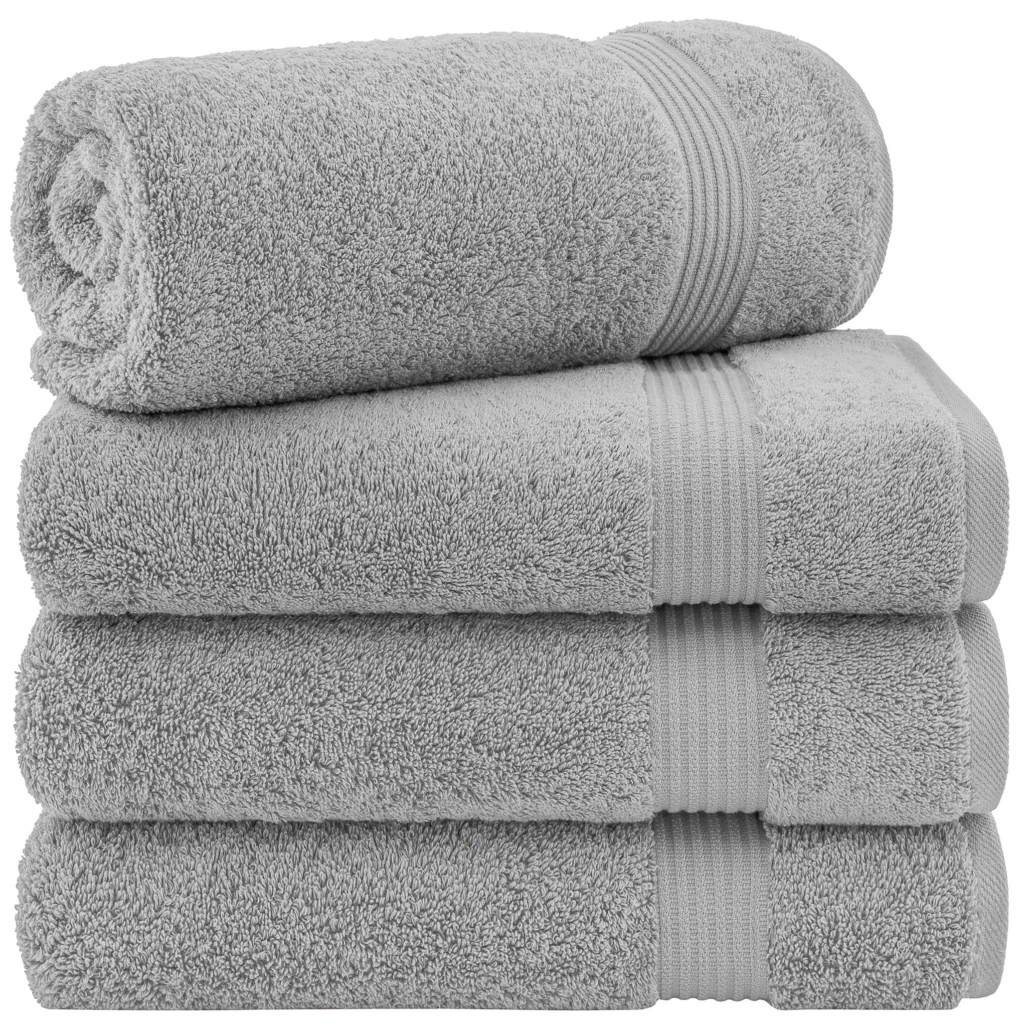 American-softlinen Bekos 100% Cotton Turkish Towels, 4 Piece Bath Towel Set -rockridge-gray-01