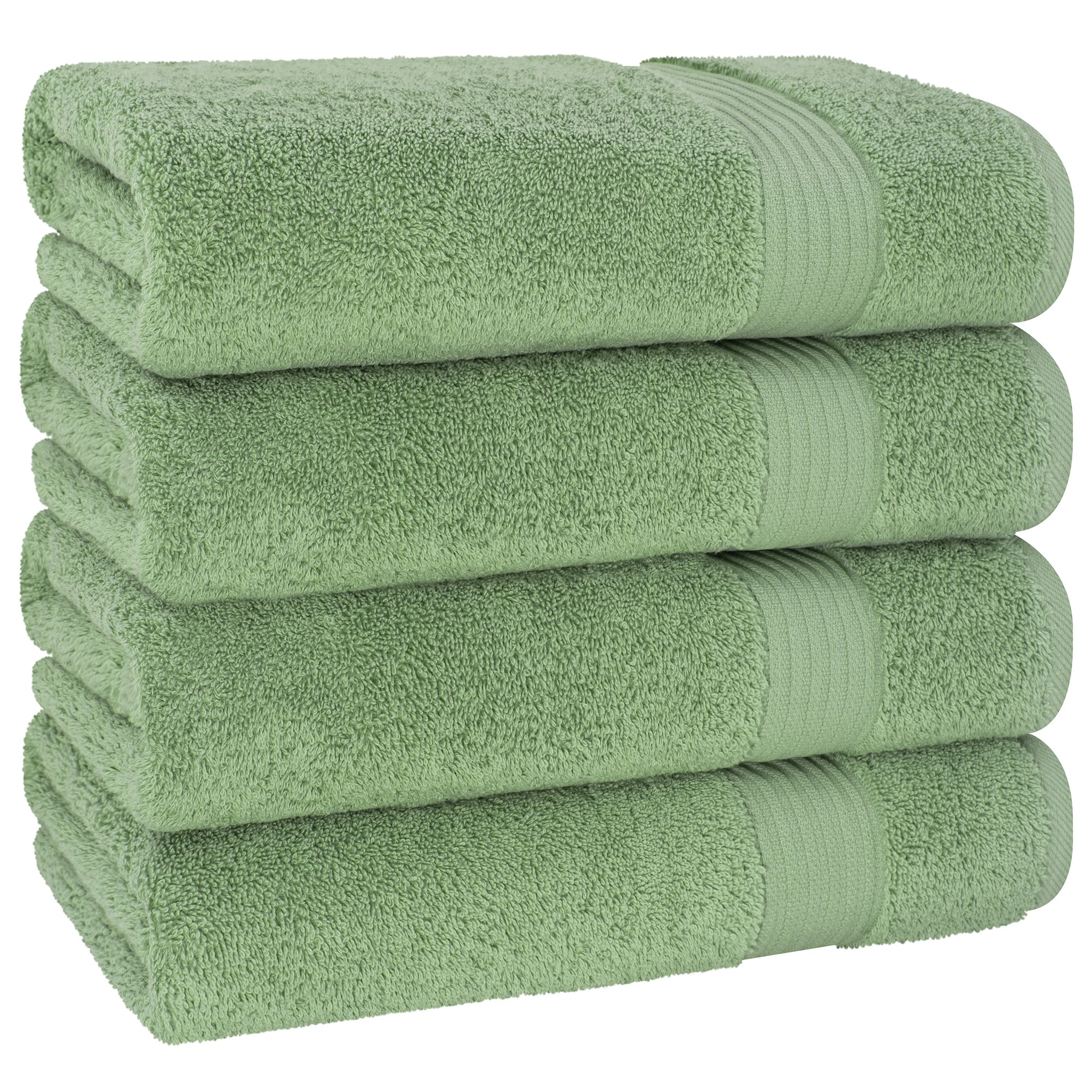 American-softlinen Bekos 100% Cotton Turkish Towels, 4 Piece Bath Towel Set -sage-green-05