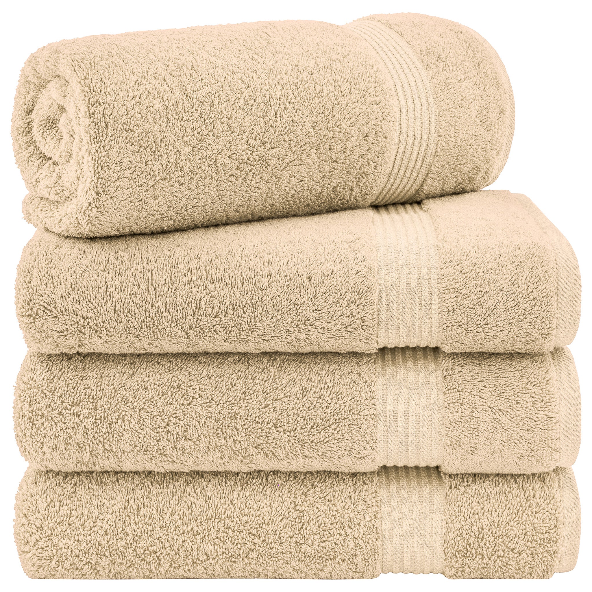 American-softlinen Bekos 100% Cotton Turkish Towels, 4 Piece Bath Towel Set -sand-taupe-01