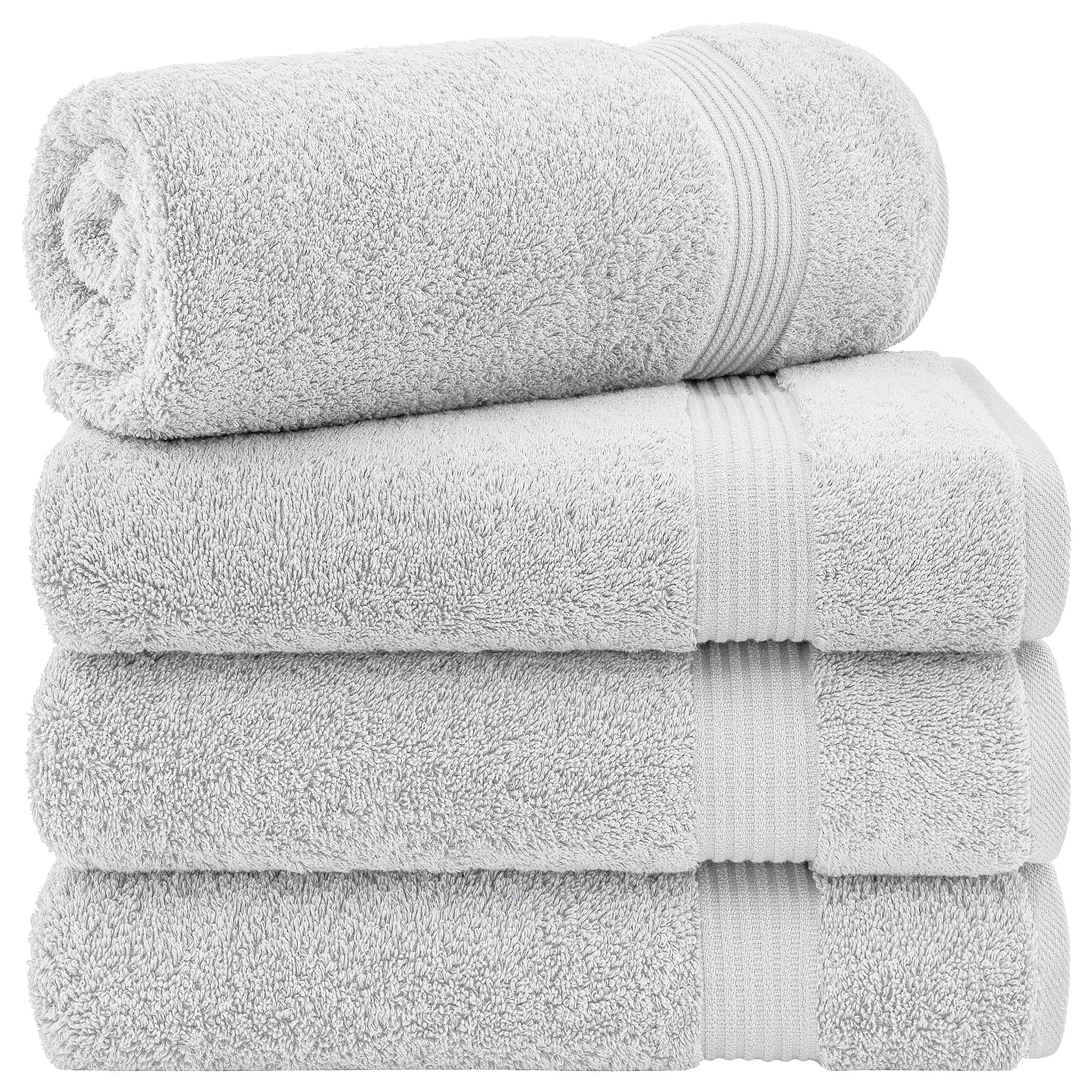 American-softlinen Bekos 100% Cotton Turkish Towels, 4 Piece Bath Towel Set -silver-gray-01