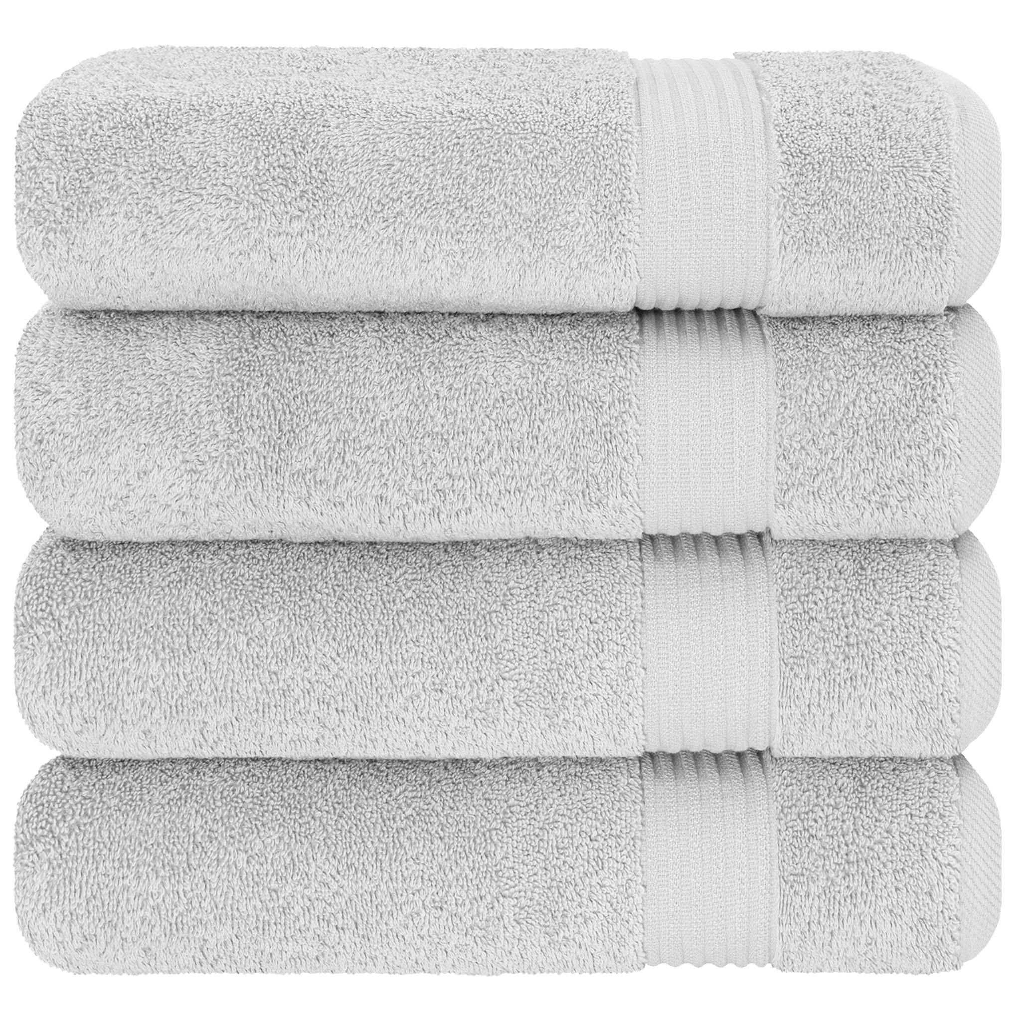 American-softlinen Bekos 100% Cotton Turkish Towels, 4 Piece Bath Towel Set -silver-gray-06