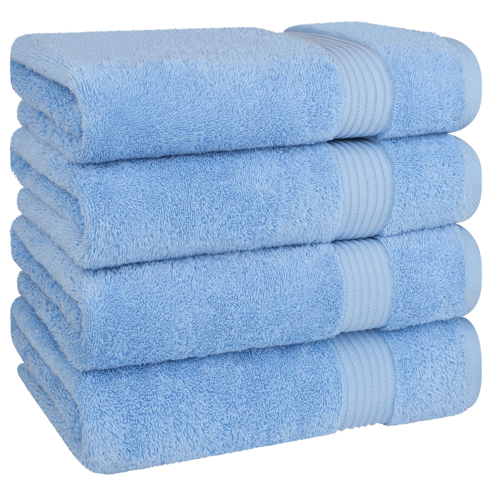 American-softlinen Bekos 100% Cotton Turkish Towels, 4 Piece Bath Towel Set -sky-blue-05