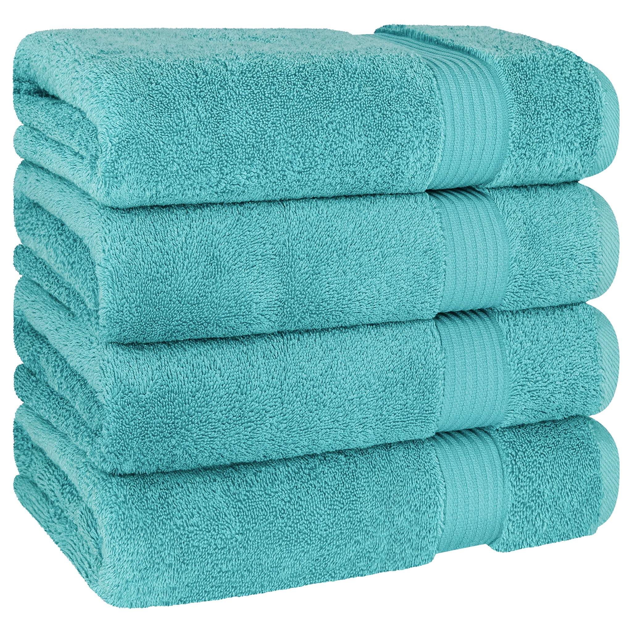 American-softlinen Bekos 100% Cotton Turkish Towels, 4 Piece Bath Towel Set -turquoise-blue-05