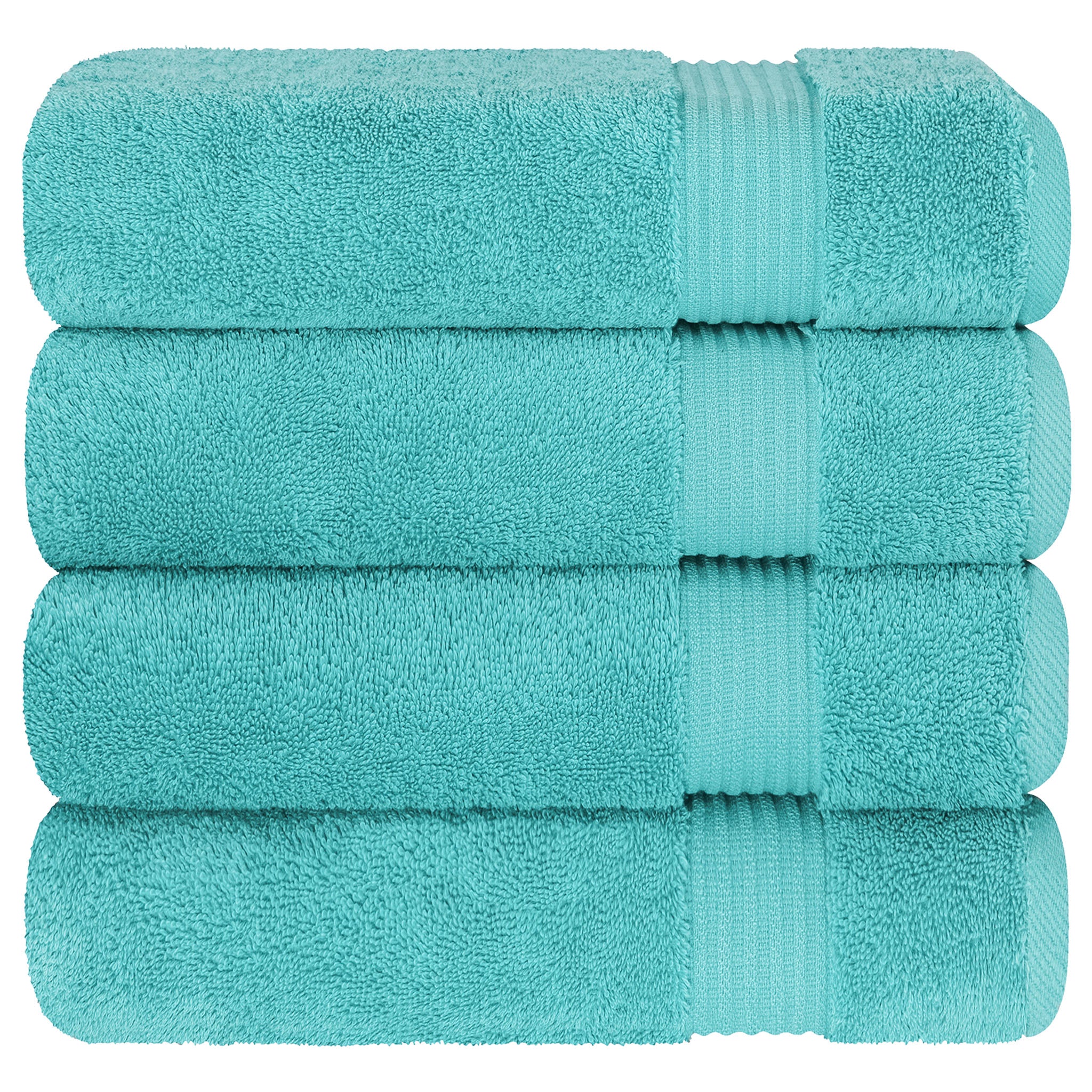 American-softlinen Bekos 100% Cotton Turkish Towels, 4 Piece Bath Towel Set -turquoise-blue-06
