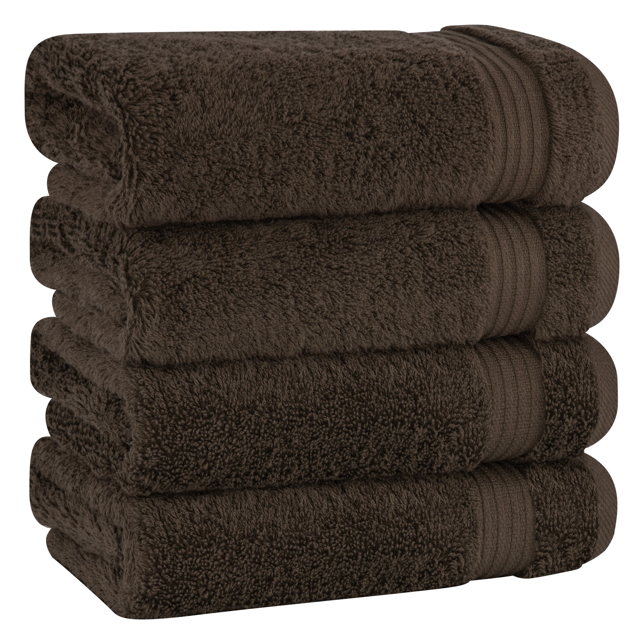 American-softlinen Bekos 100% Cotton Turkish Towels, 4 Piece Hand Towel Set -brown-01